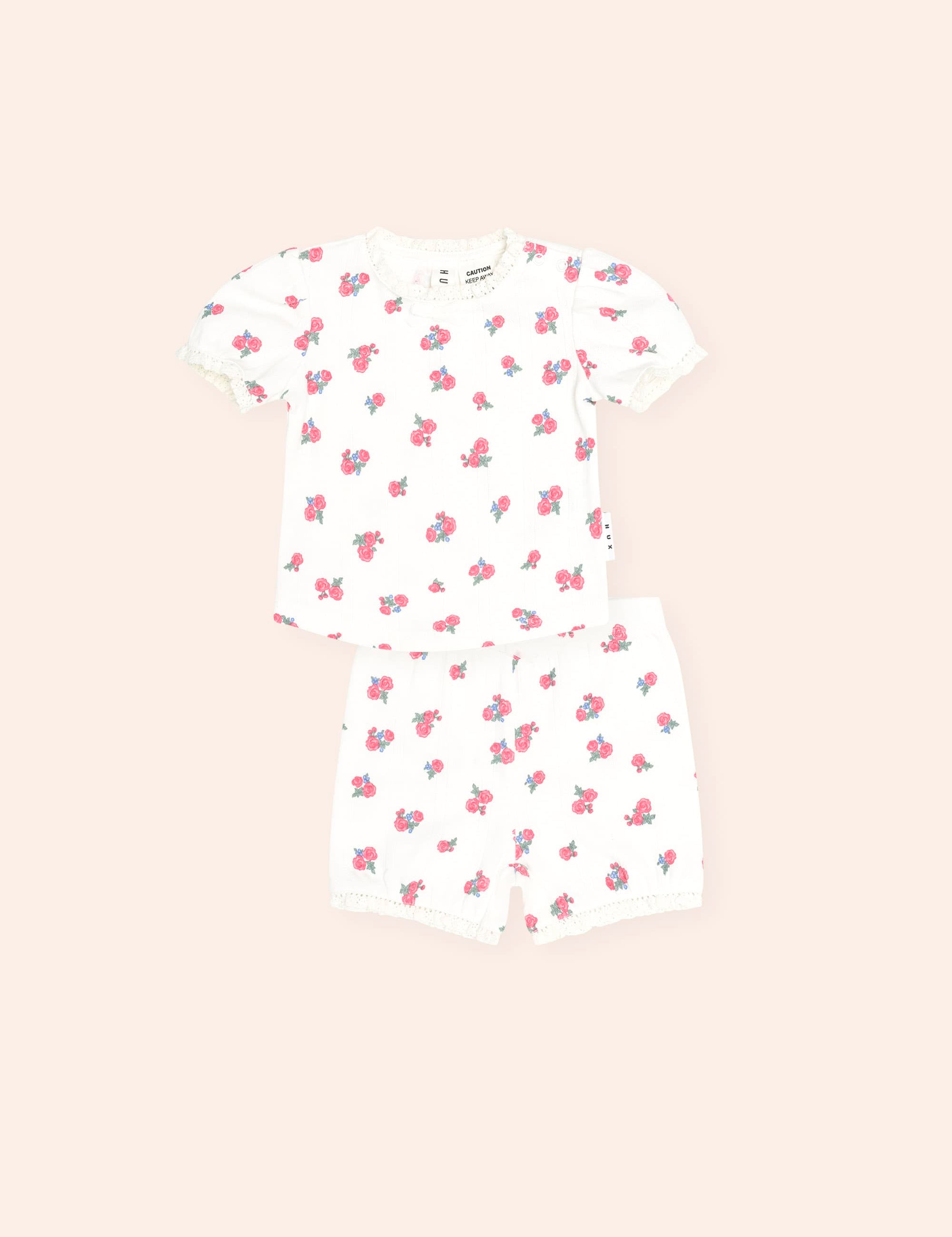 Floral Pointelle Puff Slv Pjs SET Huxbaby Shopify