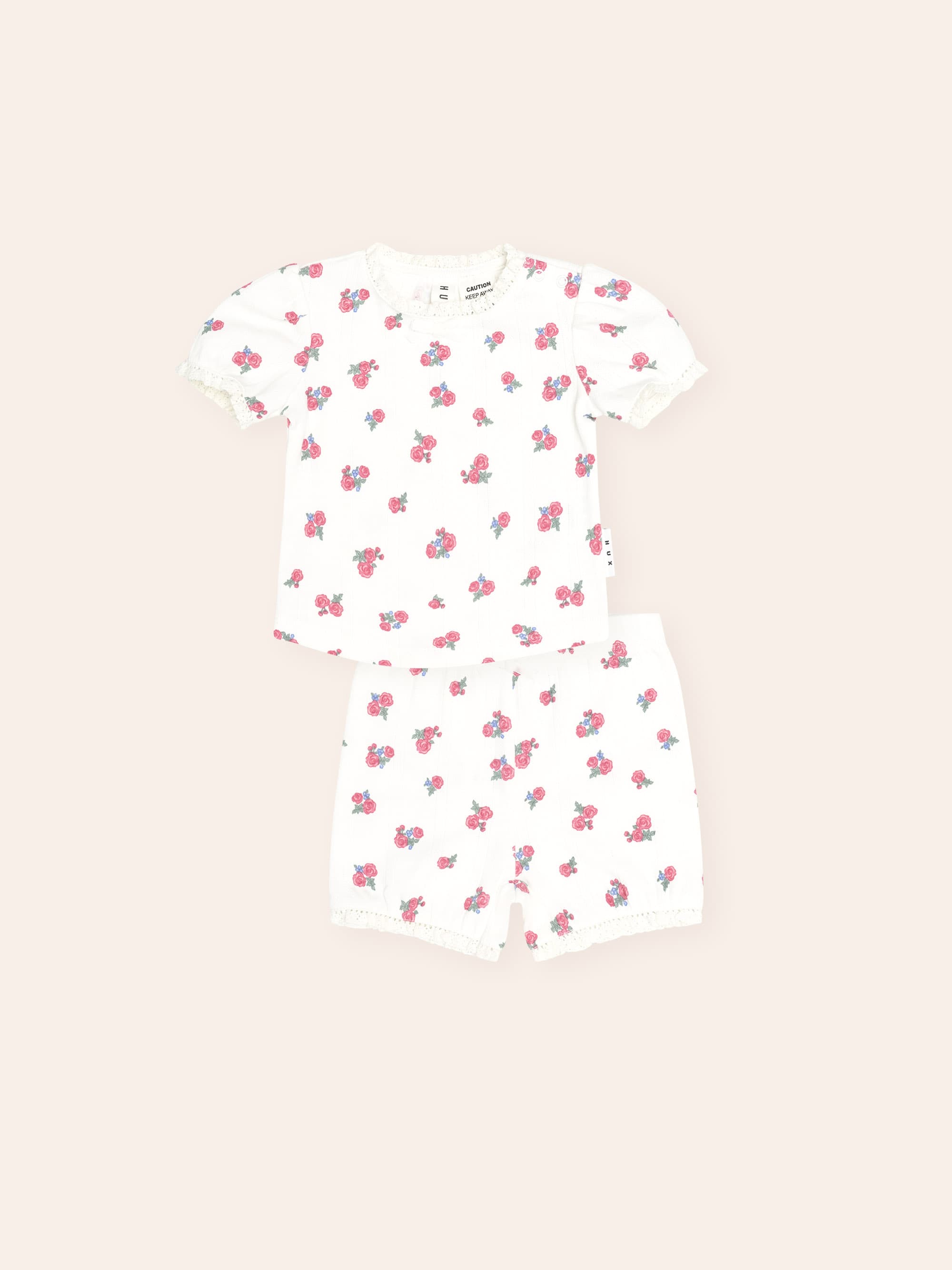 Floral Pointelle Puff Slv Pjs SET Huxbaby Shopify