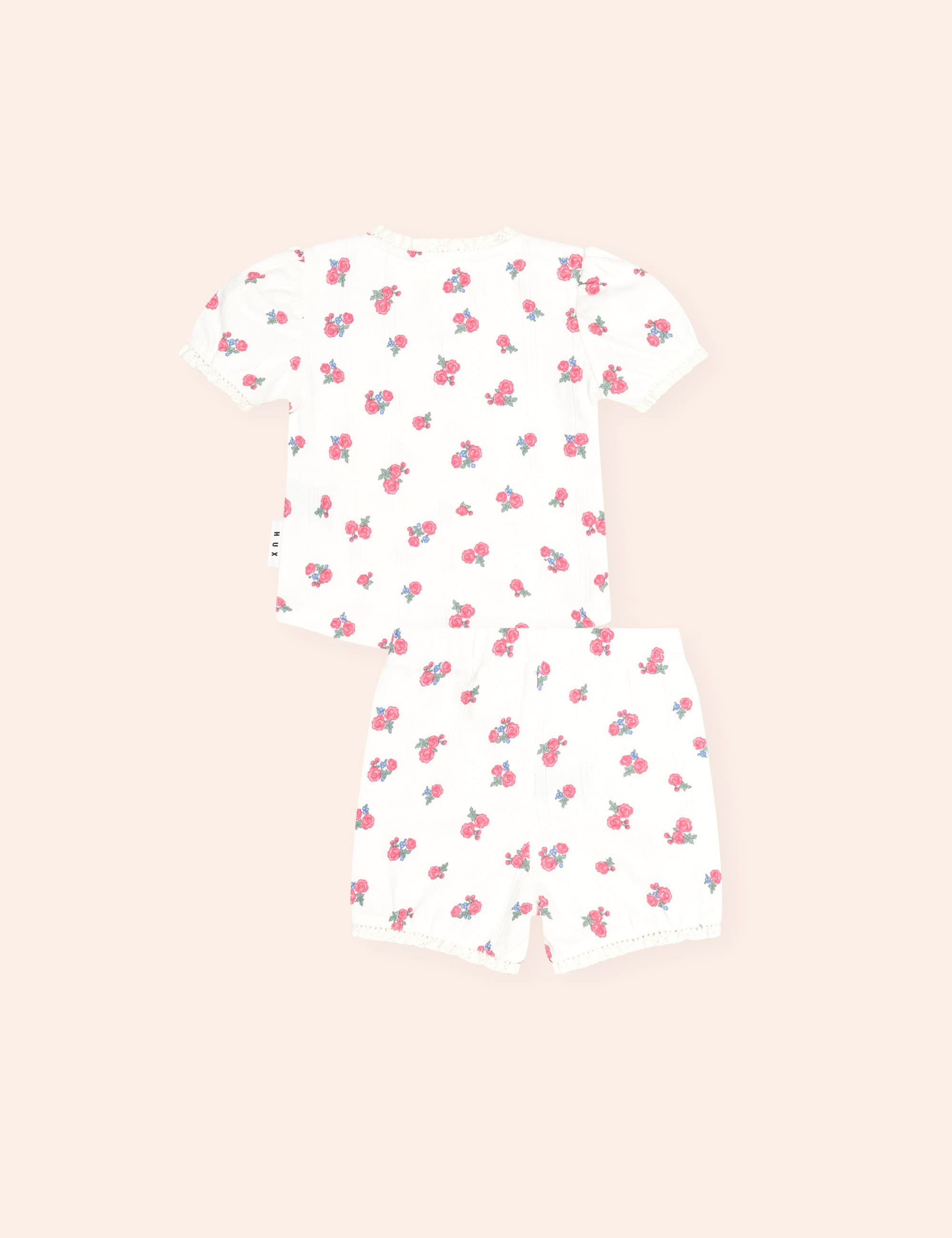 Floral Pointelle Puff Slv Pjs SET Huxbaby Shopify