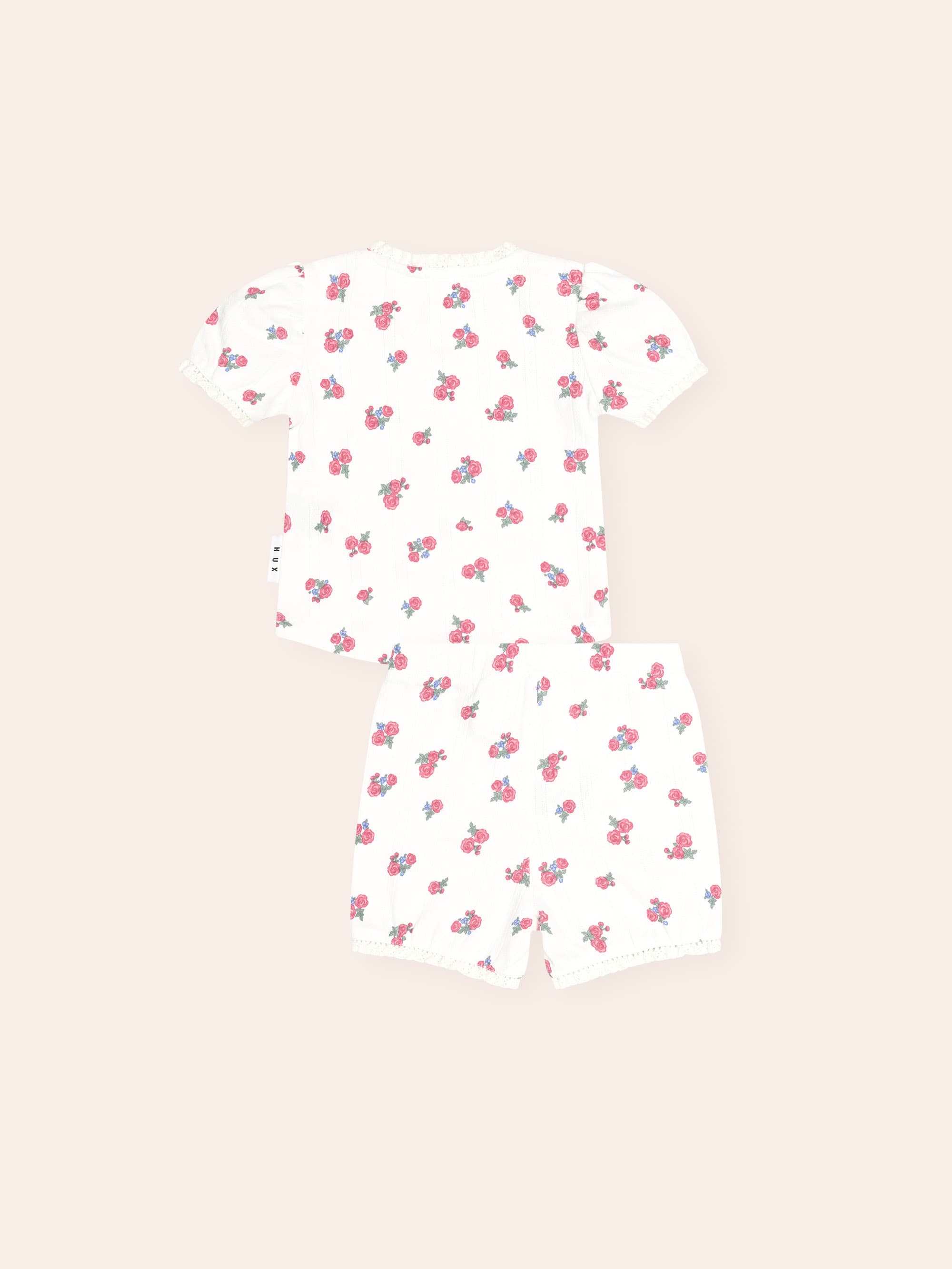 Floral Pointelle Puff Slv Pjs SET Huxbaby Shopify