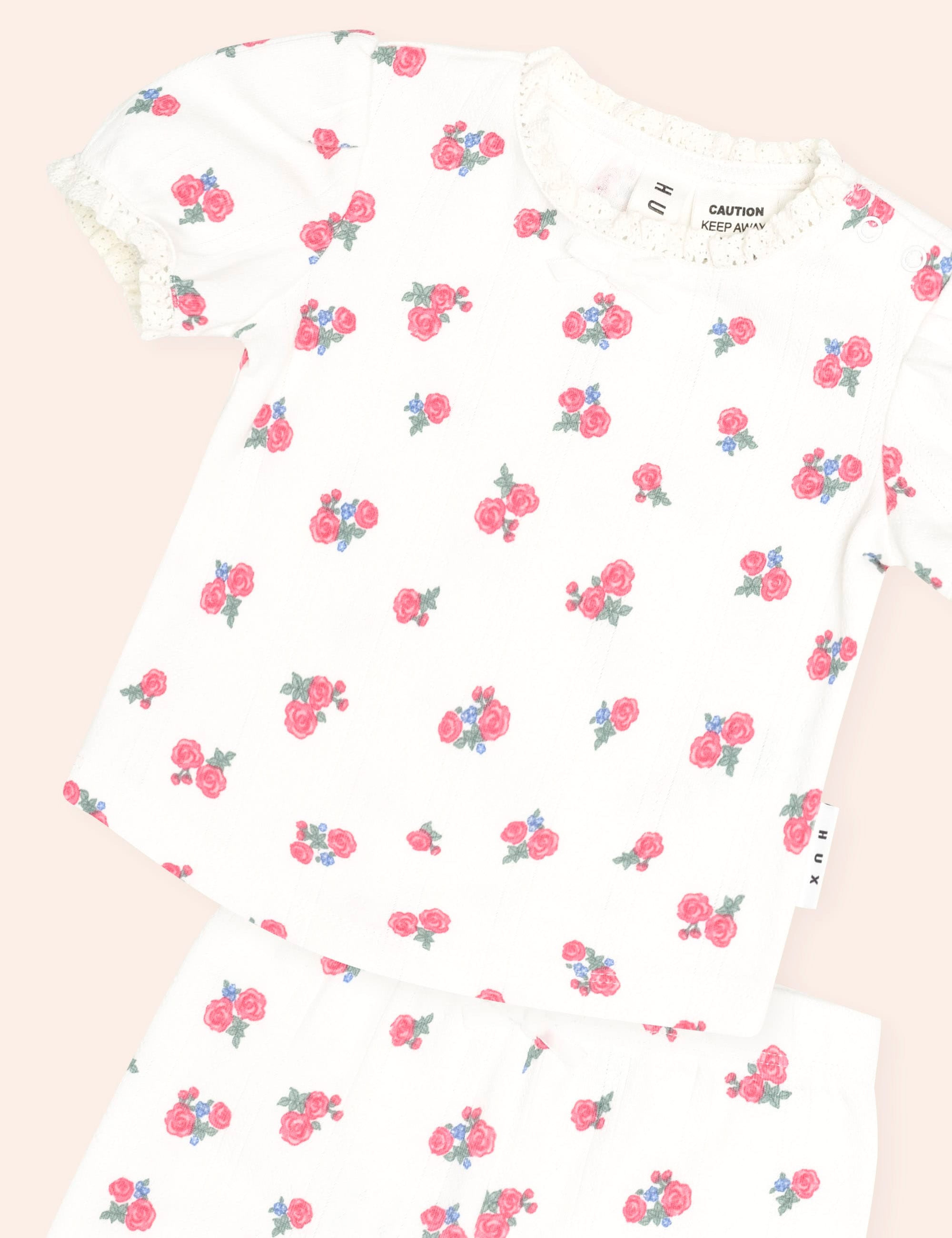 Floral Pointelle Puff Slv Pjs SET Huxbaby Shopify