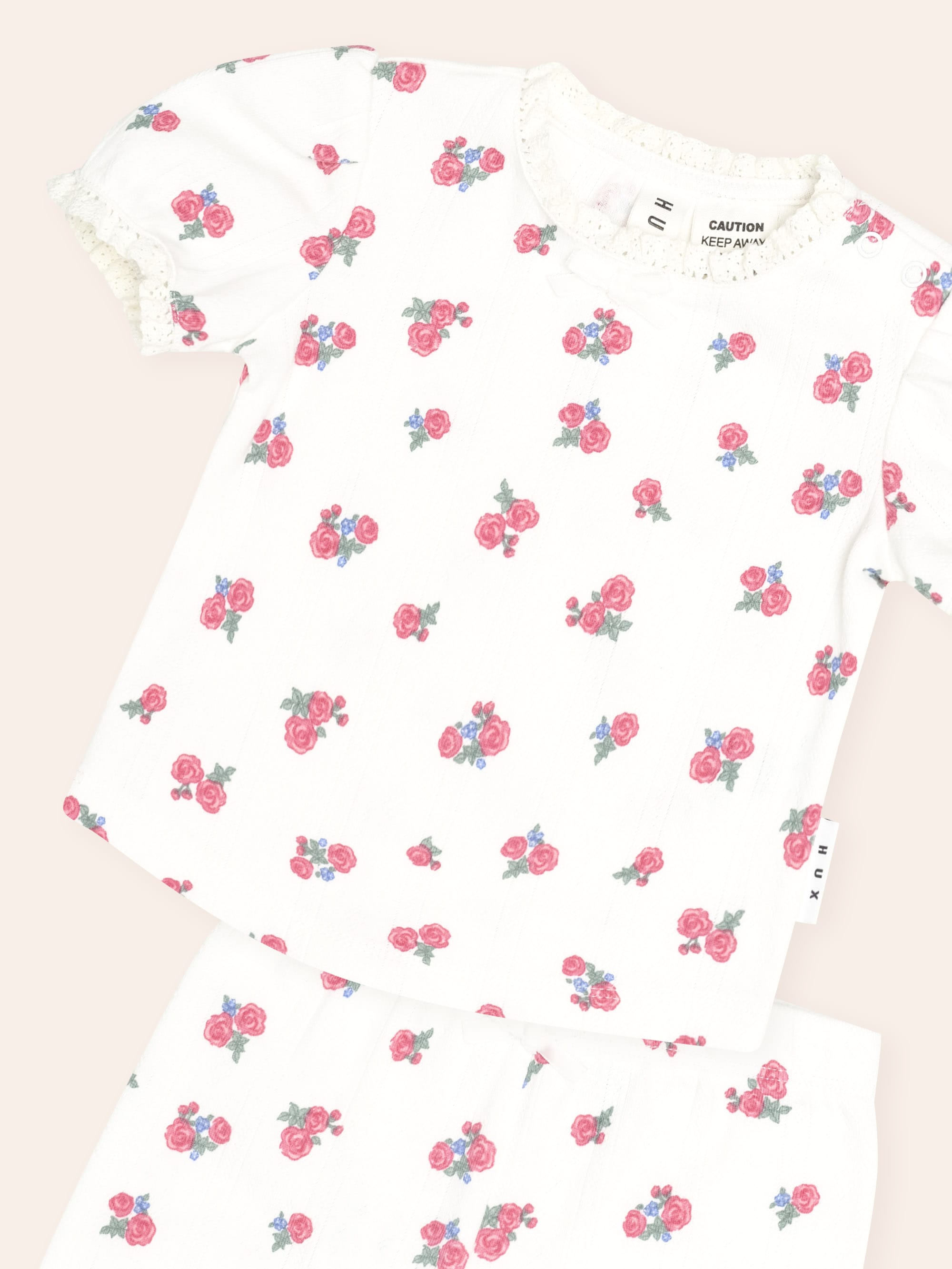Floral Pointelle Puff Slv Pjs SET Huxbaby Shopify