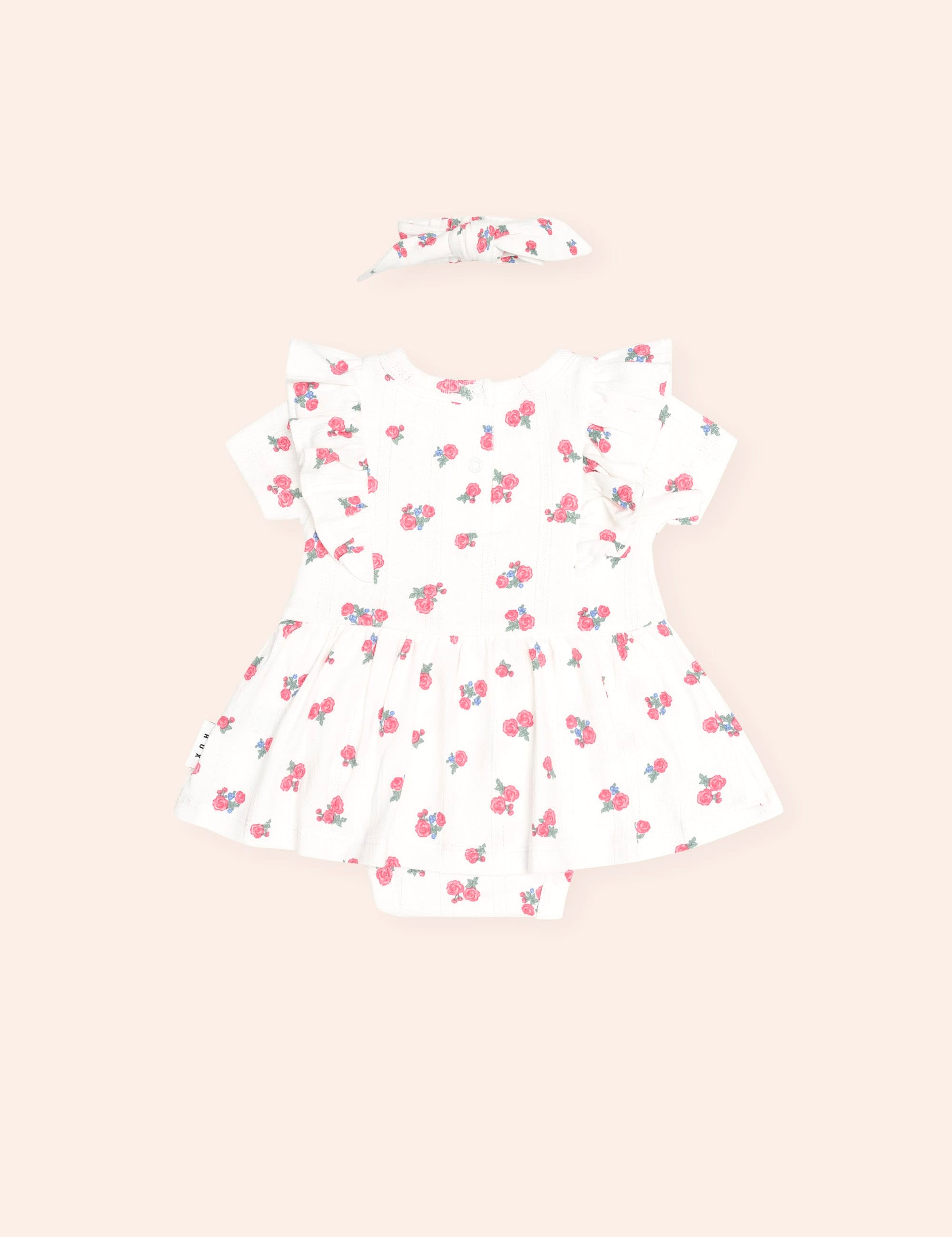Floral Pointelle S/Less Dress Romper And Headband ONESIE Huxbaby Shopify