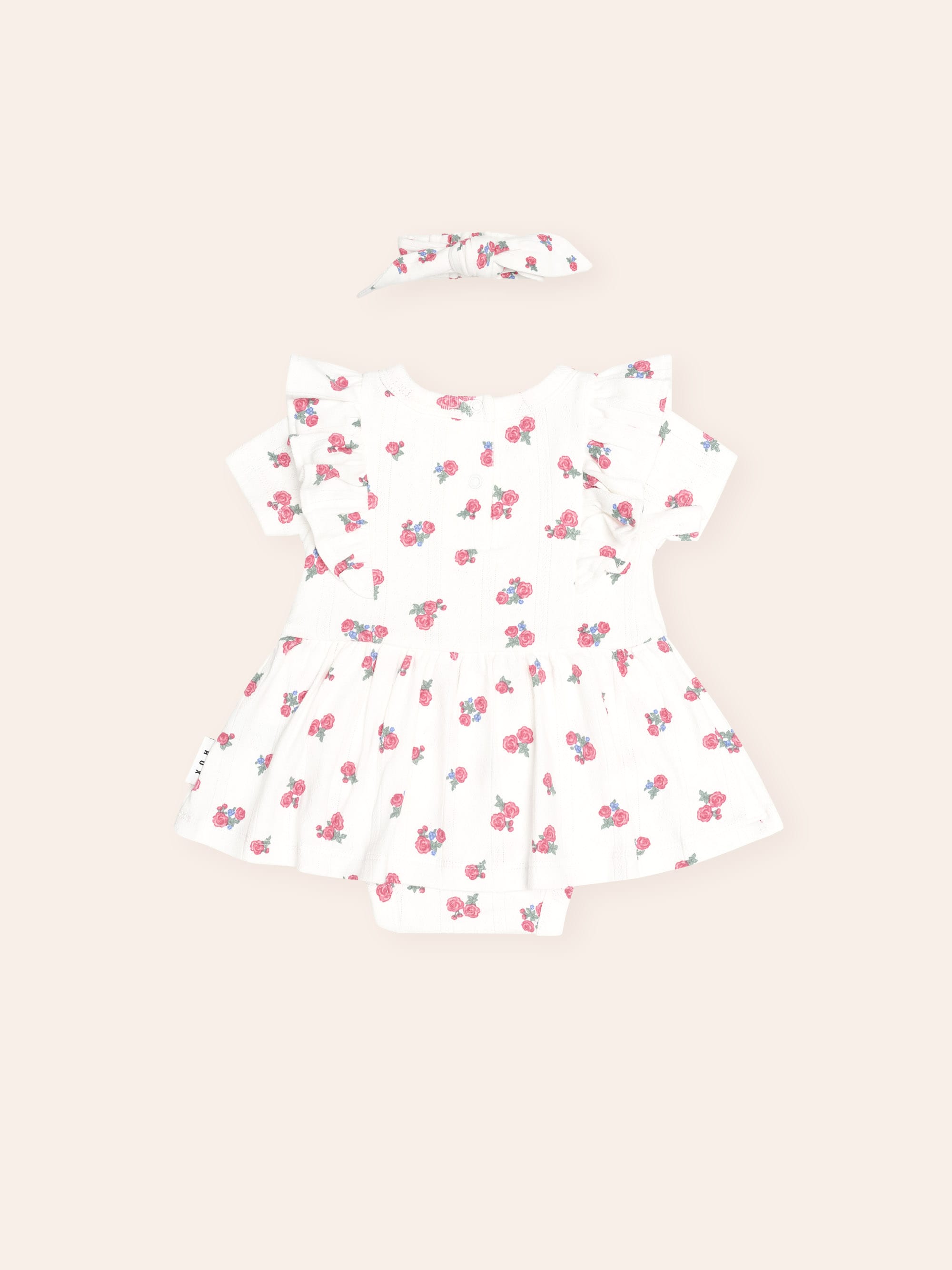 Floral Pointelle S/Less Dress Romper And Headband ONESIE Huxbaby Shopify