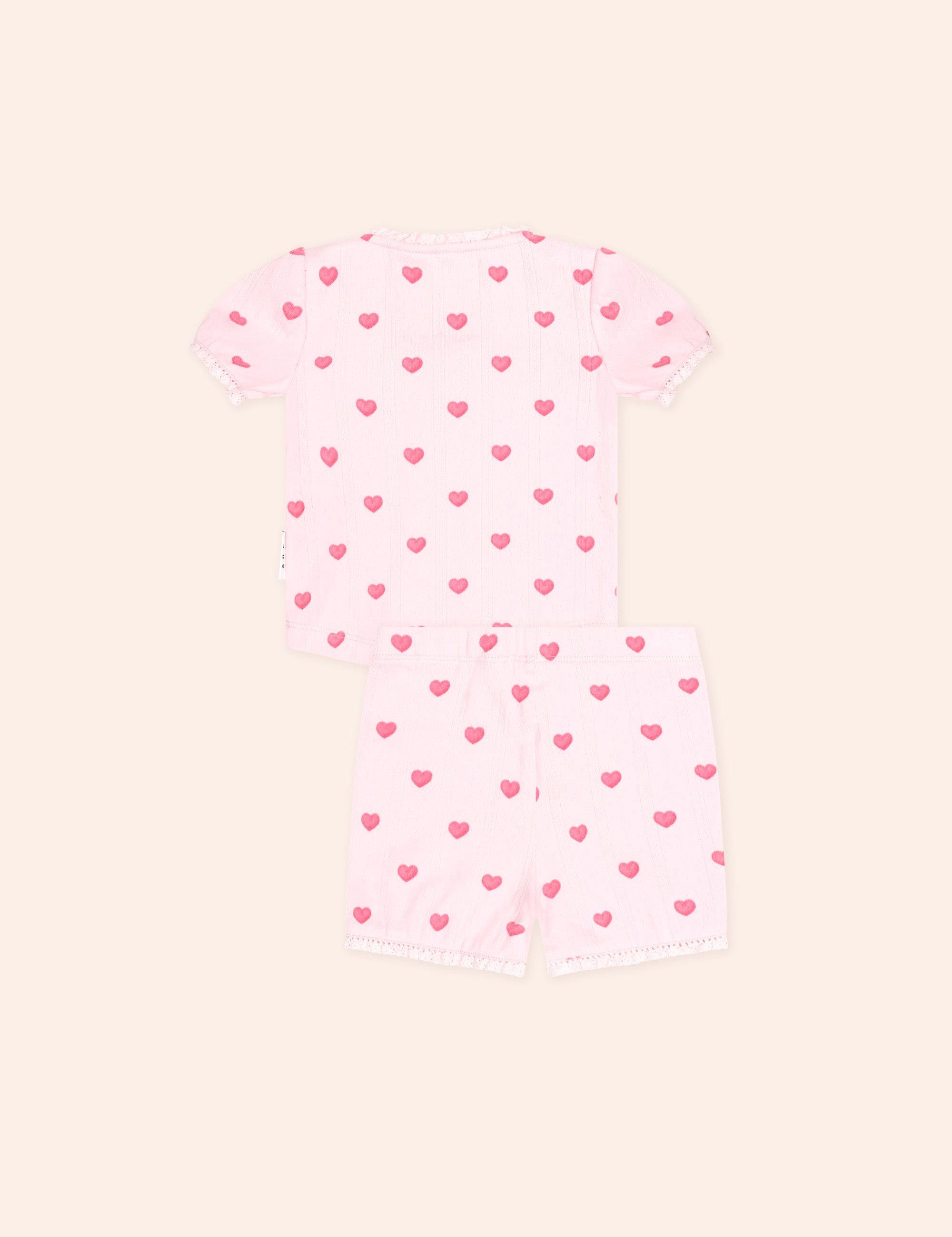 I Heart You Pointelle Puff Slv Pjs SET Huxbaby Shopify