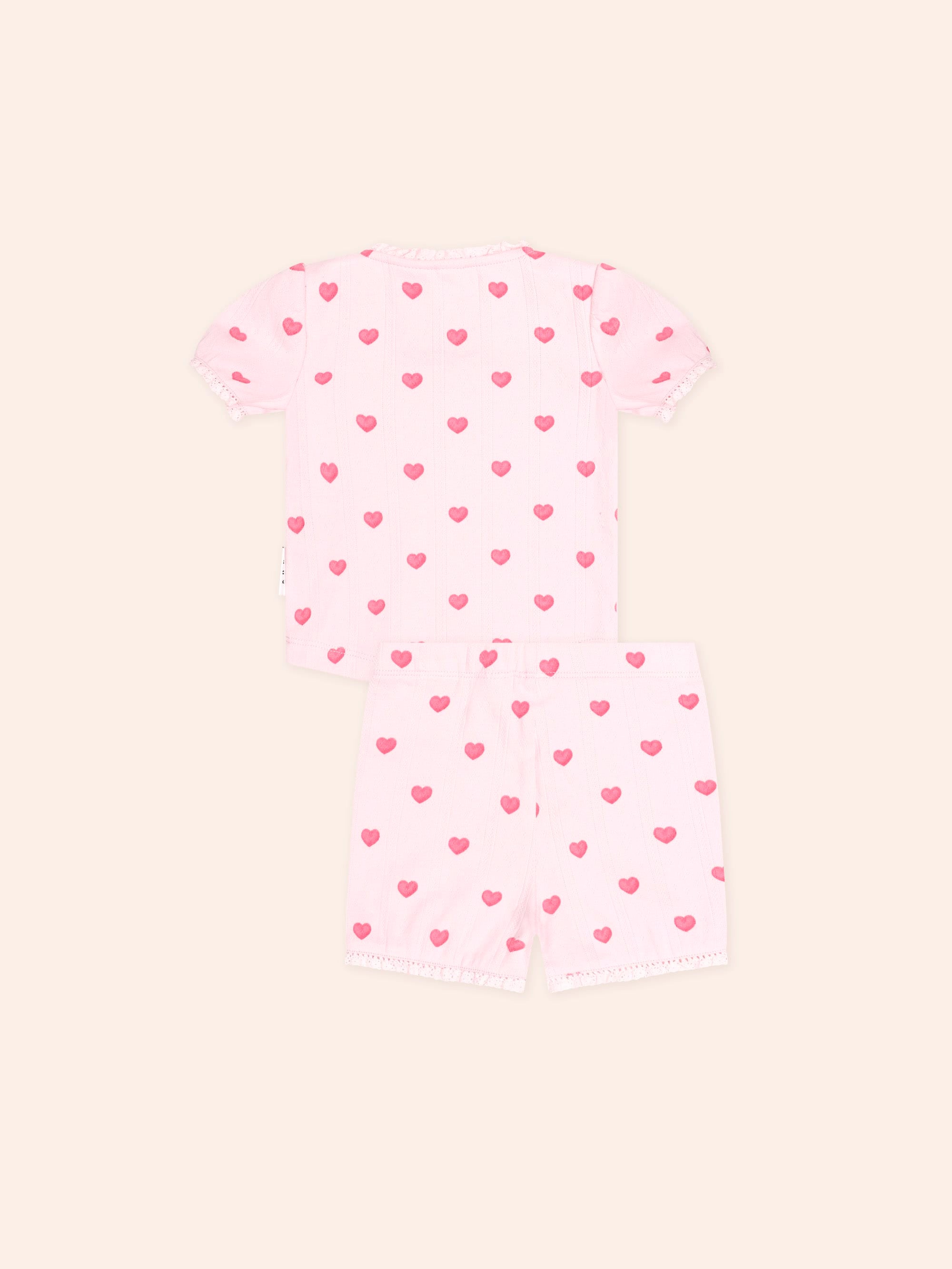 I Heart You Pointelle Puff Slv Pjs SET Huxbaby Shopify