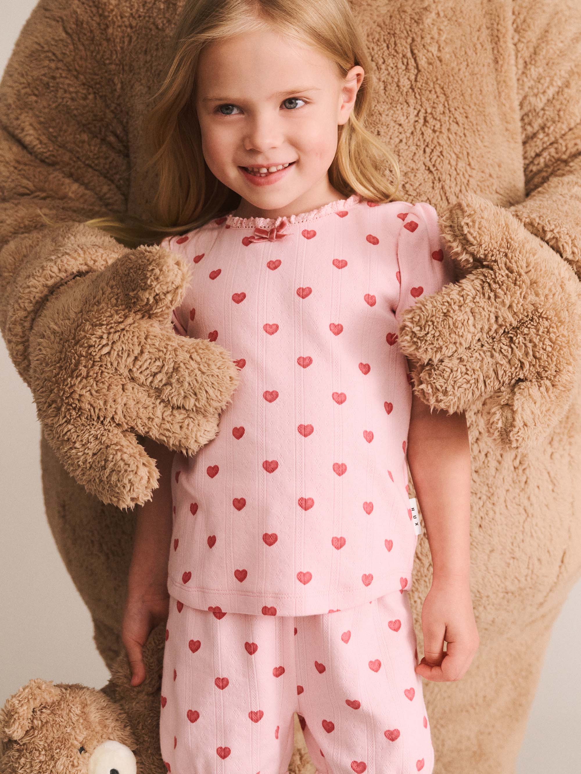 I Heart You Pointelle Puff Slv Pjs SET Huxbaby Shopify