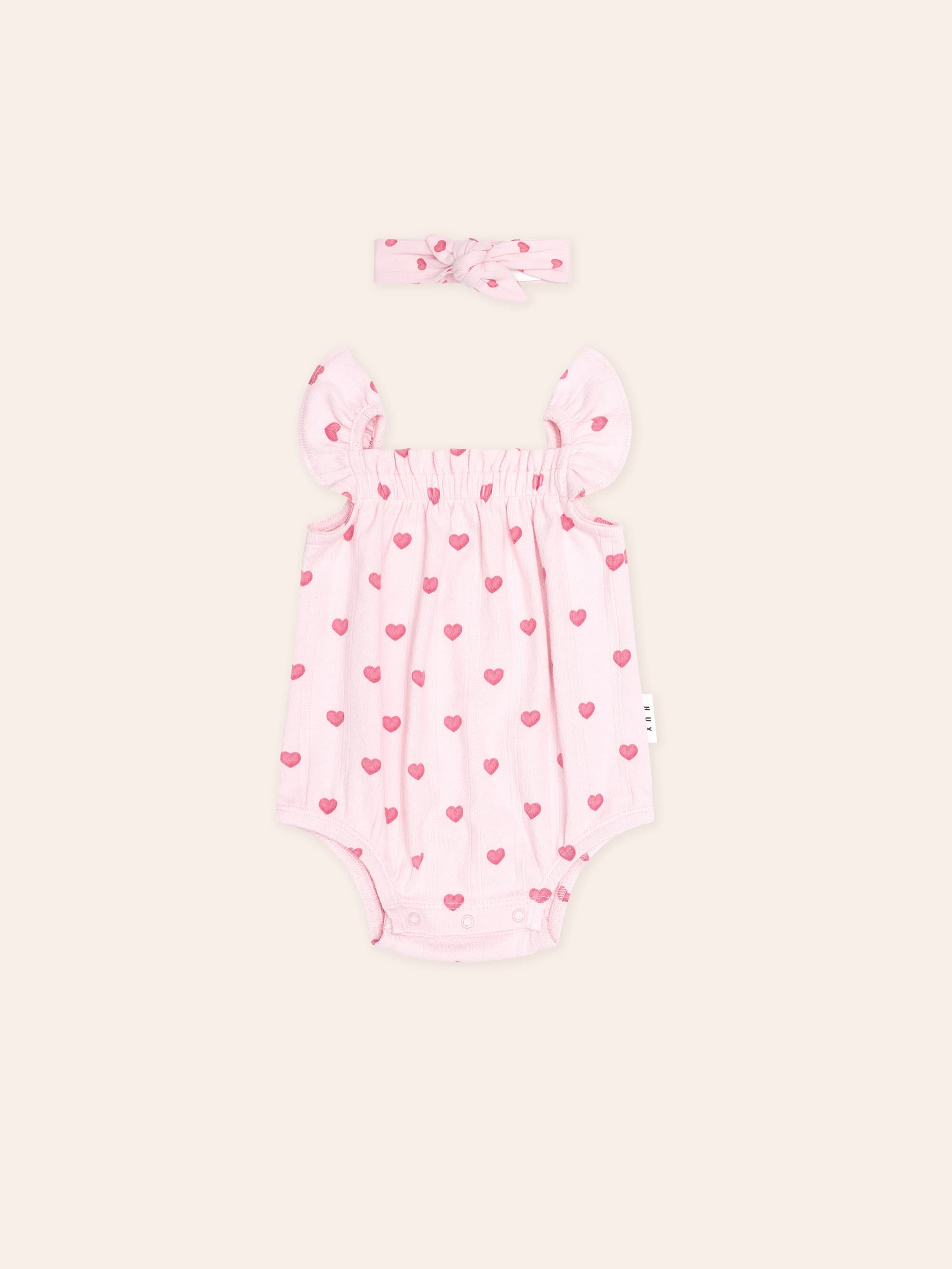 I Heart You Pointelle Bubble Romper And Headband ONESIE Huxbaby Shopify