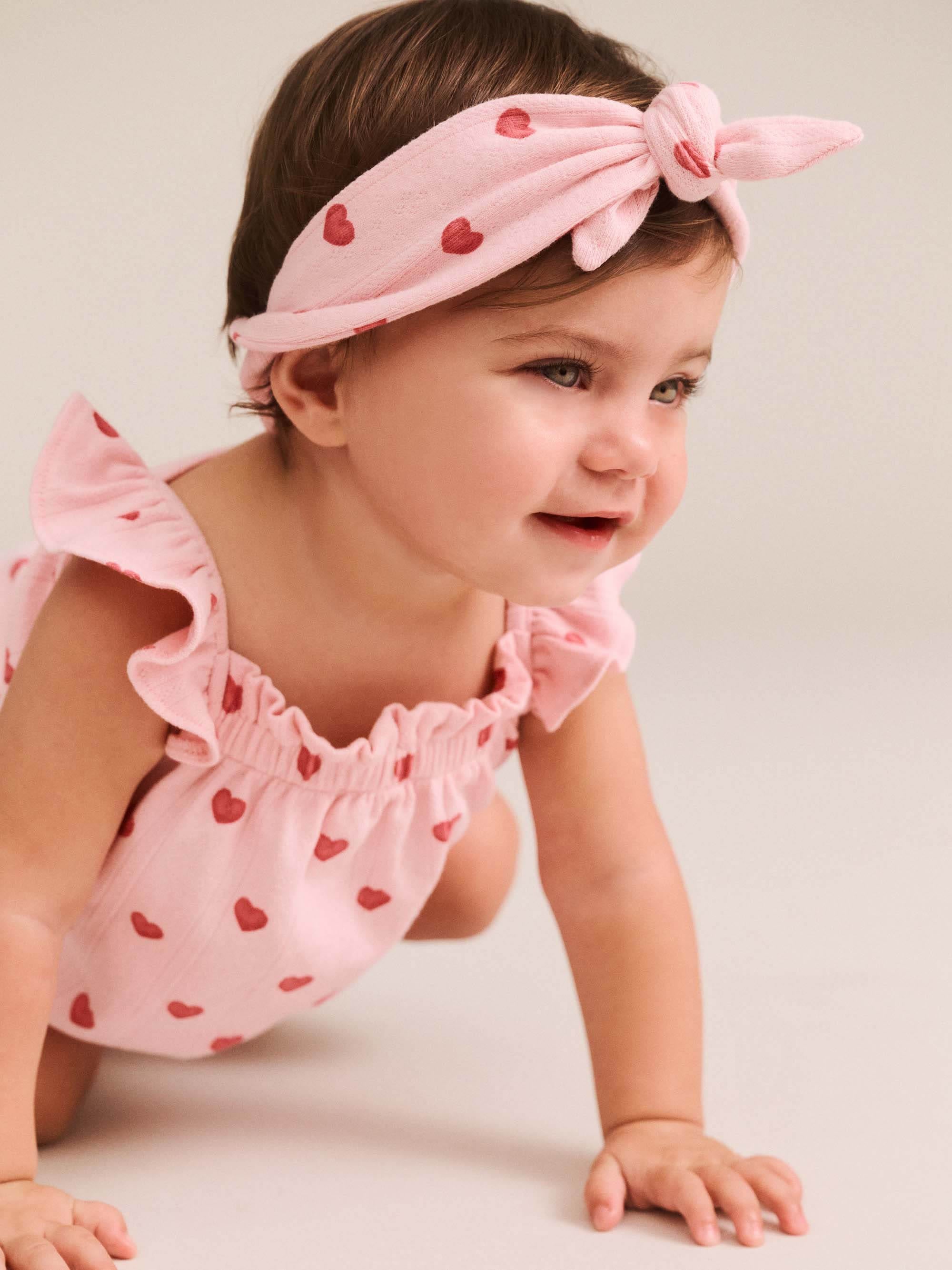 I Heart You Pointelle Bubble Romper And Headband ONESIE Huxbaby Shopify