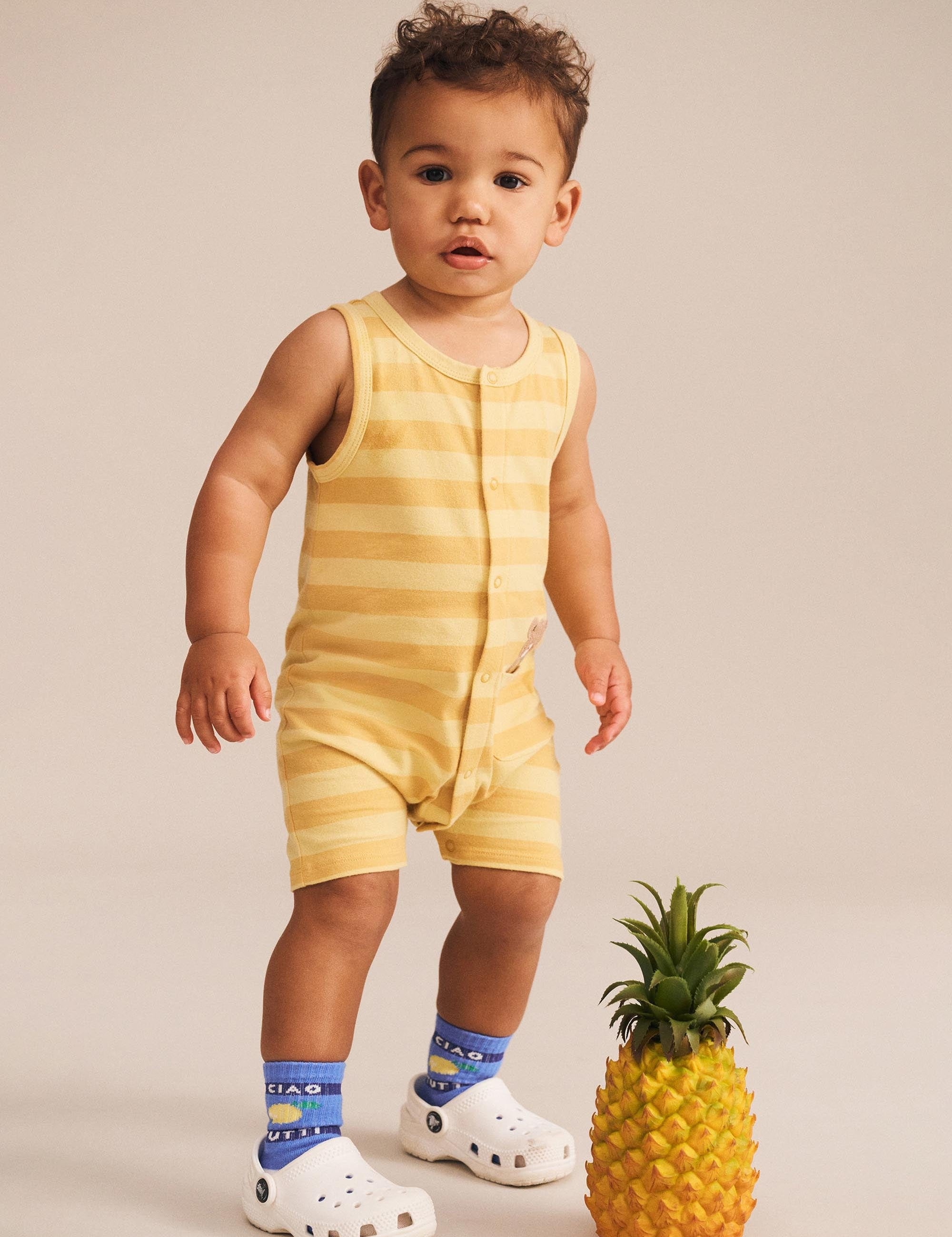 Limone Hux Sleeveless Romper ROMPER Huxbaby