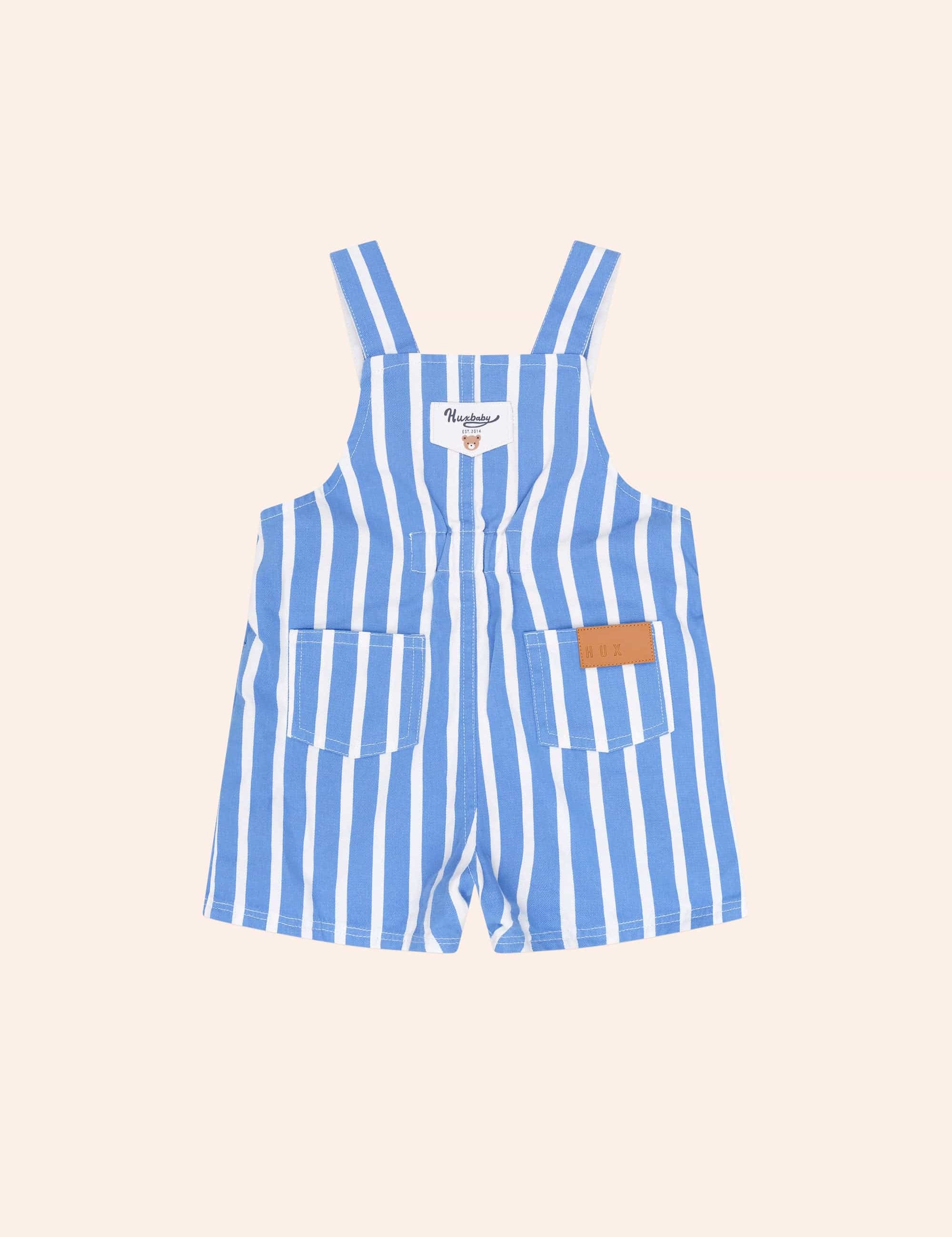Ocean Ticking Pinstripe Shortall OVERALL Huxbaby