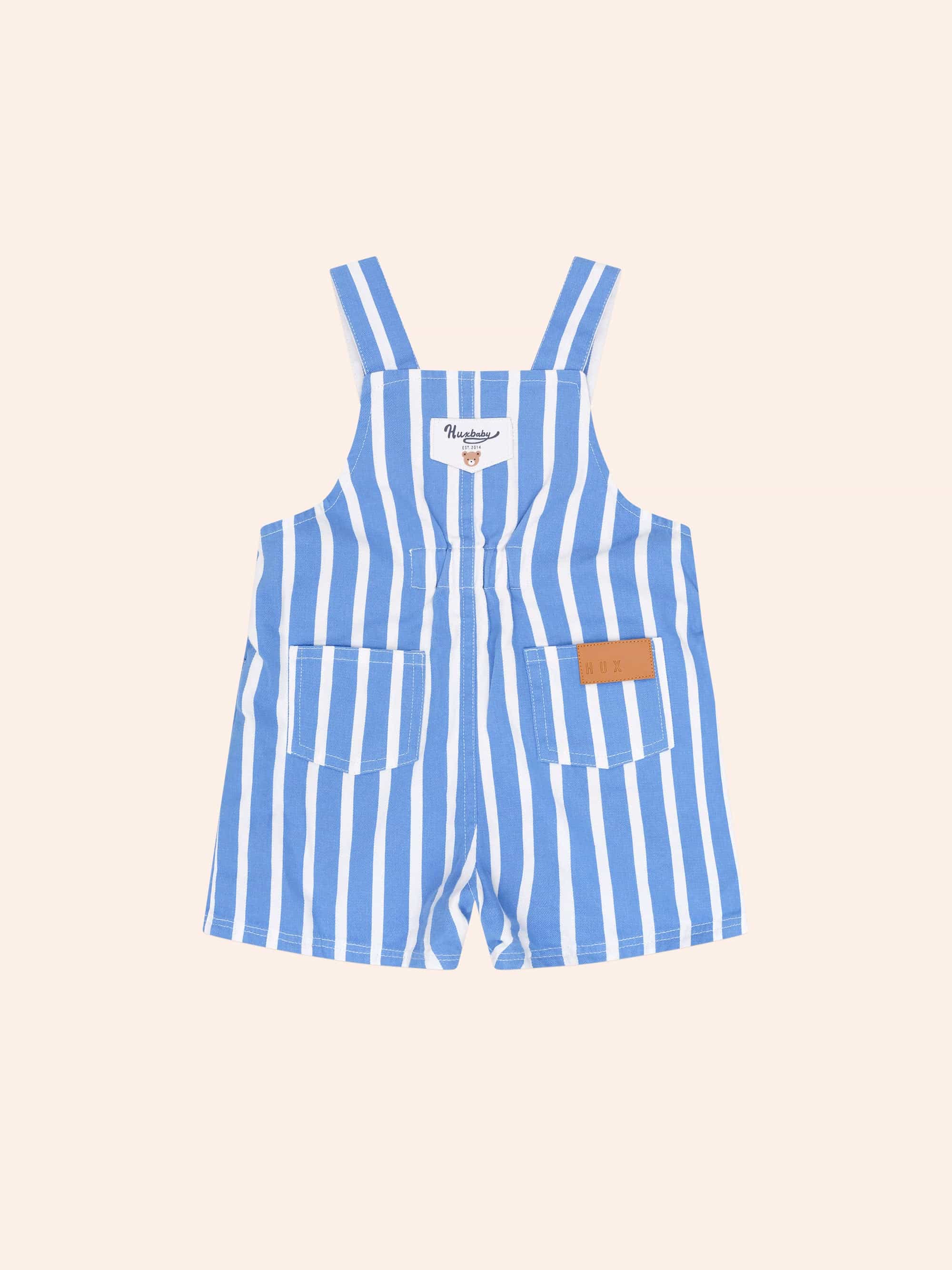 Ocean Ticking Pinstripe Shortall OVERALL Huxbaby