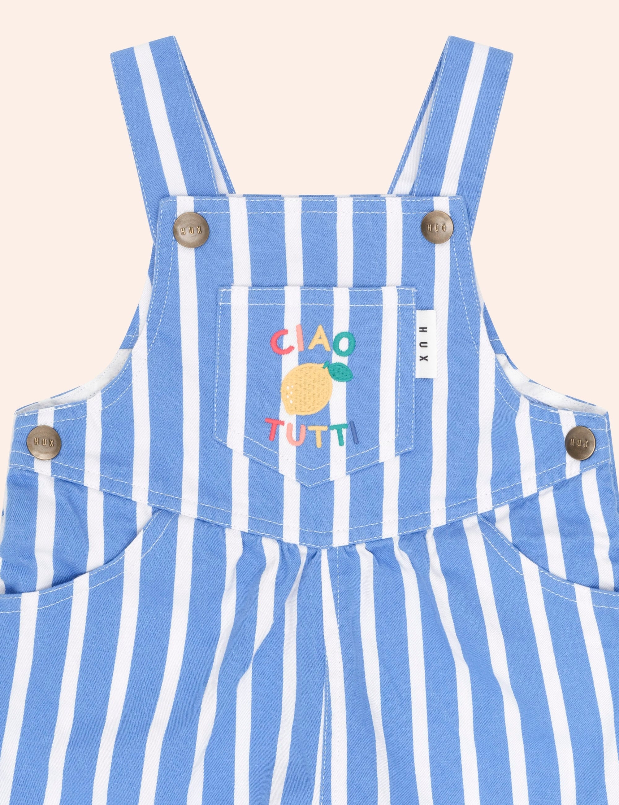 Ocean Ticking Pinstripe Shortall OVERALL Huxbaby
