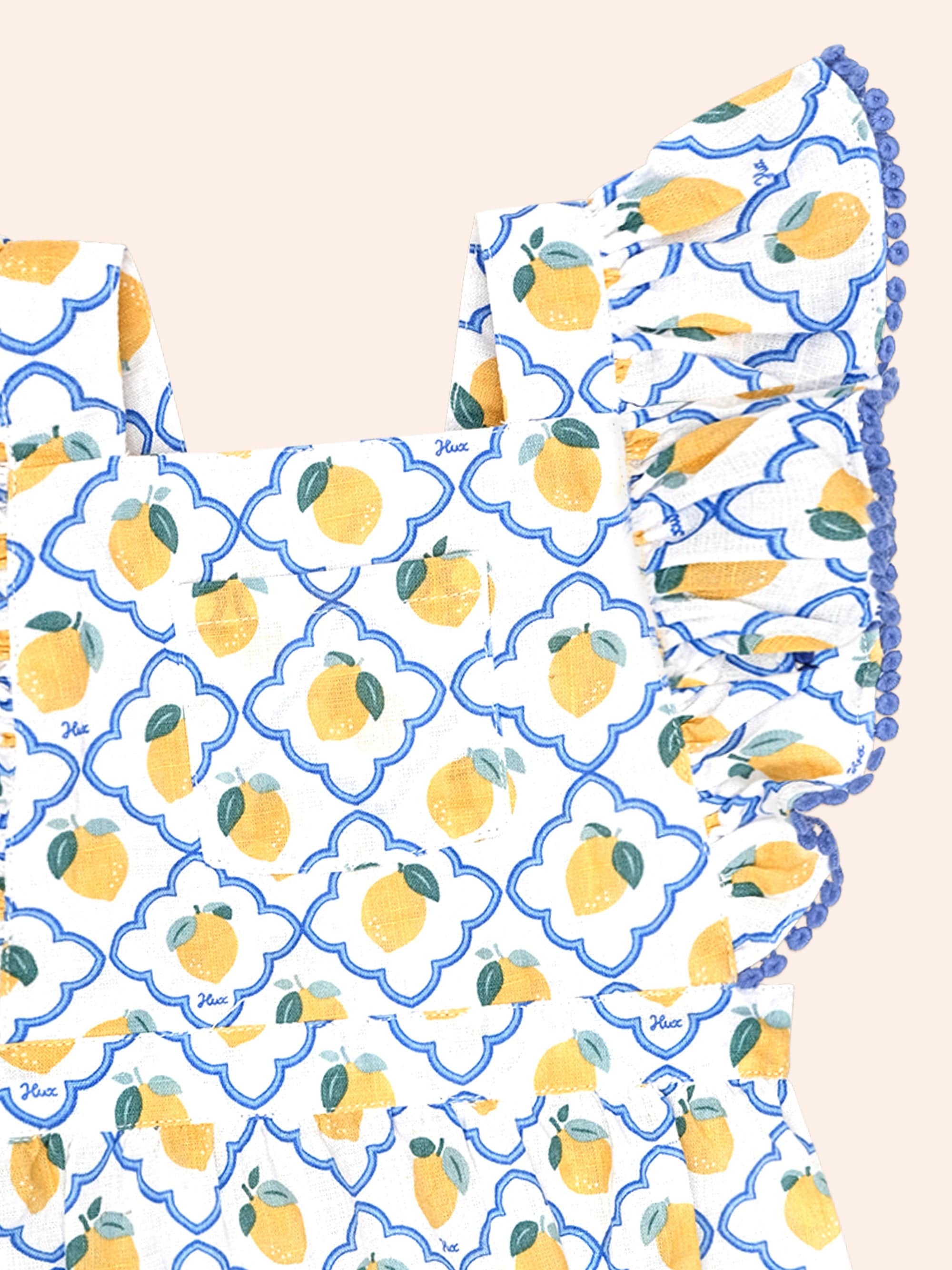Lemon Tile Bubble Romper ROMPER Huxbaby