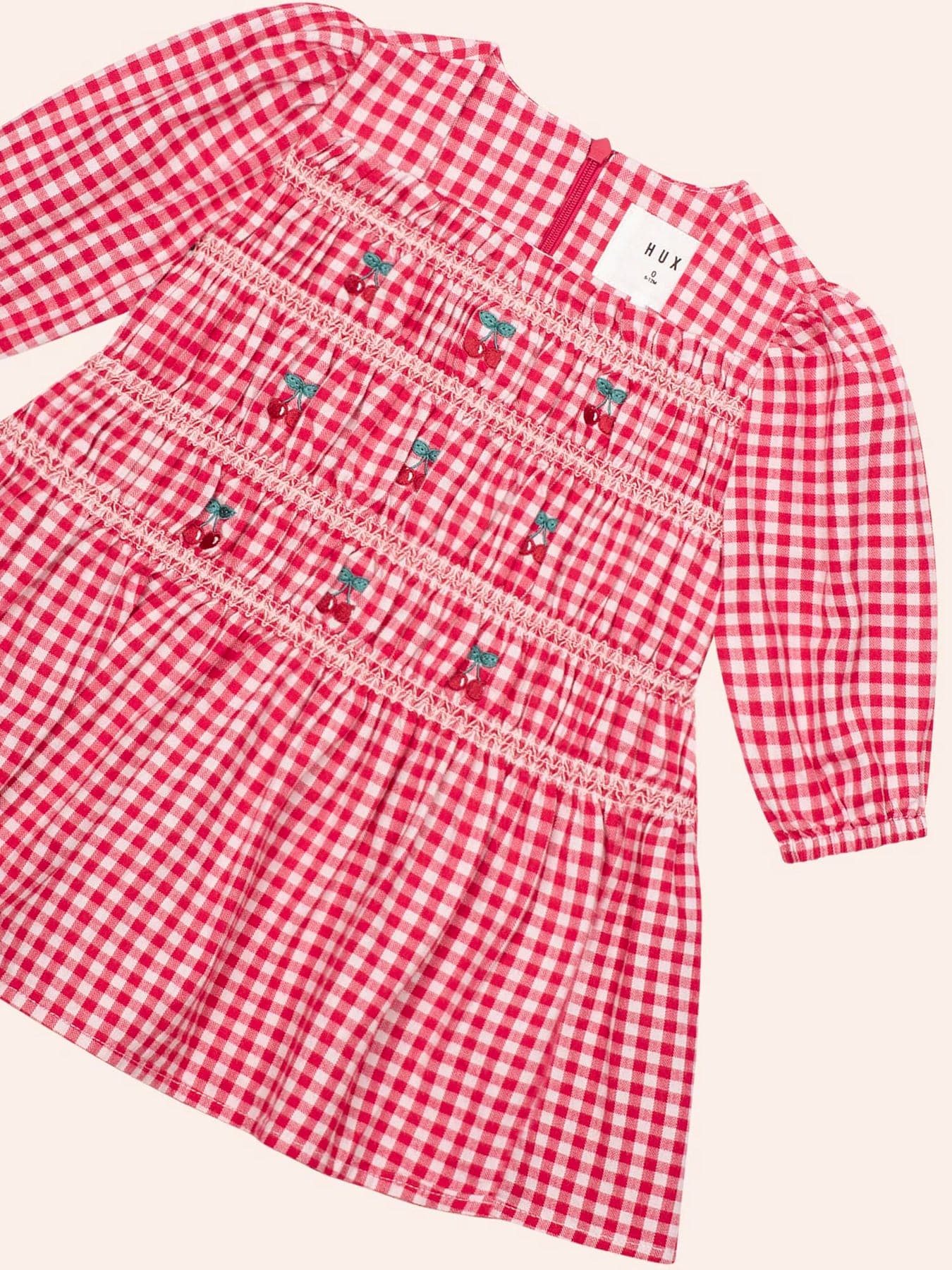 Cherry Check Dress DRESS Huxbaby Shopify