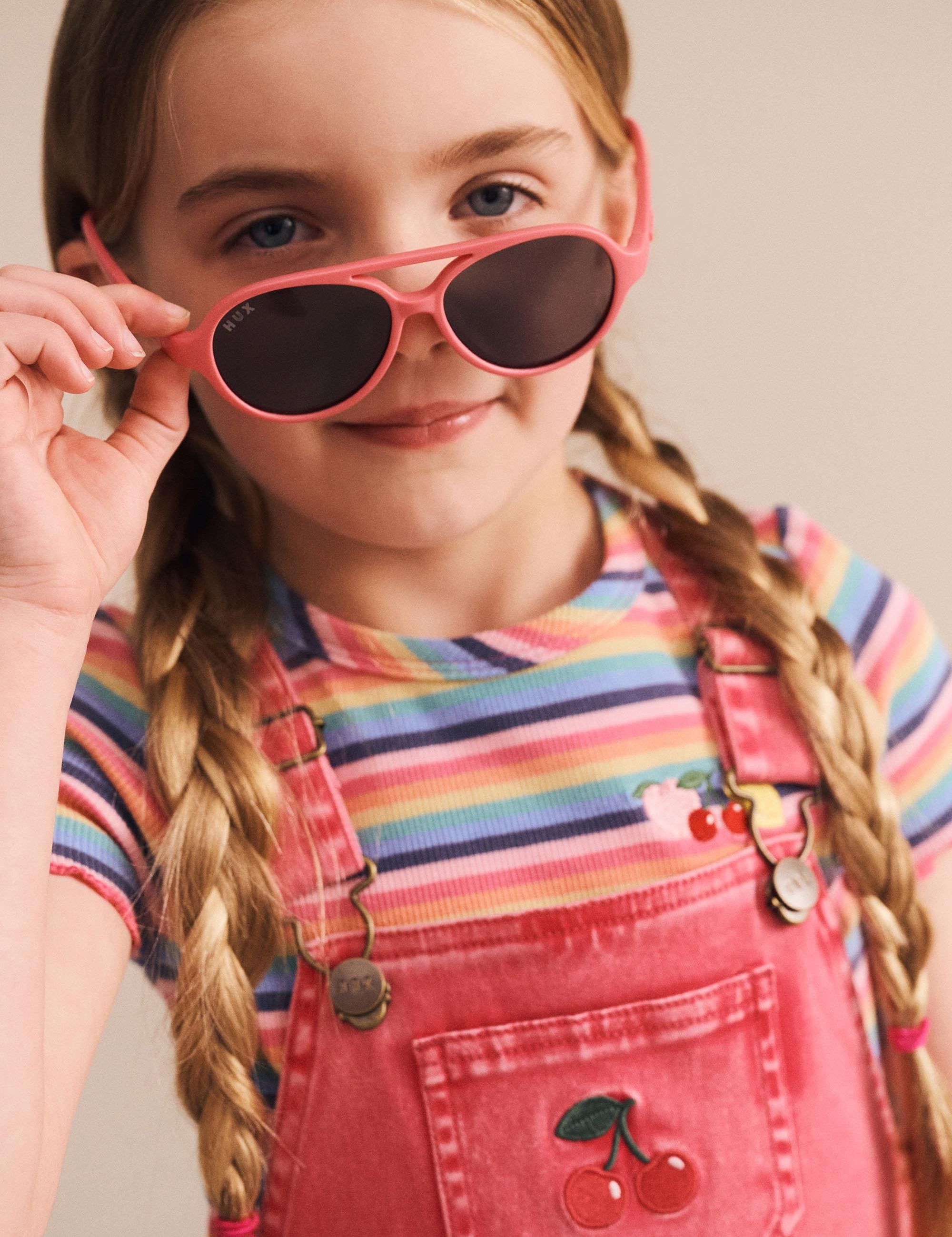 Cherry Garment Dyed Pinafore DRESS Huxbaby