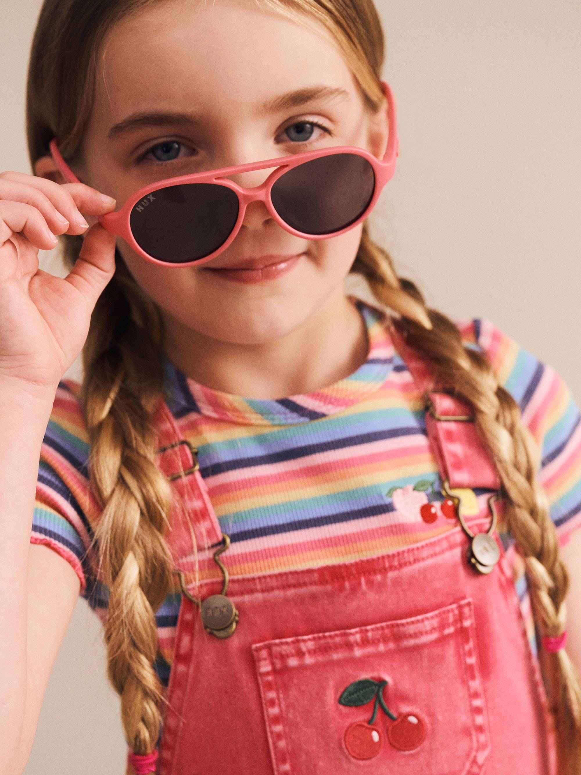 Cherry Garment Dyed Pinafore DRESS Huxbaby