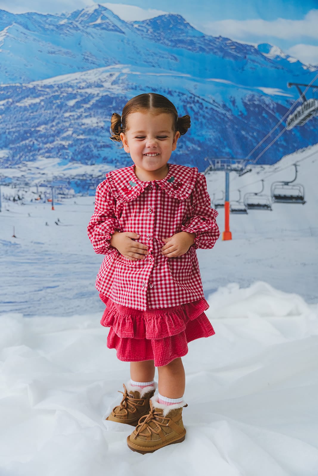 Cherry Check Blouse TOP LS Huxbaby Shopify