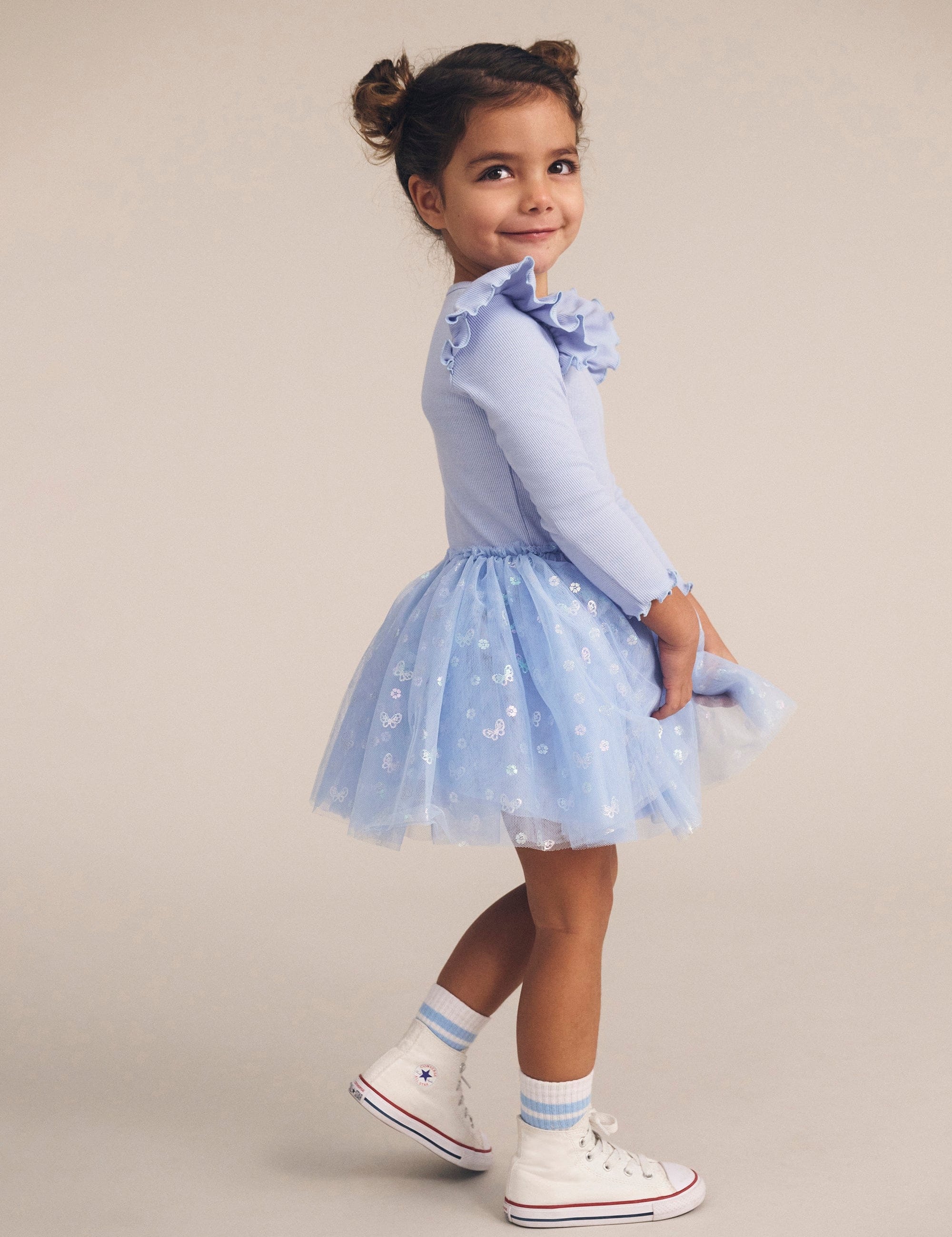Fly Away Ballet Rib Dress DRESS Huxbaby