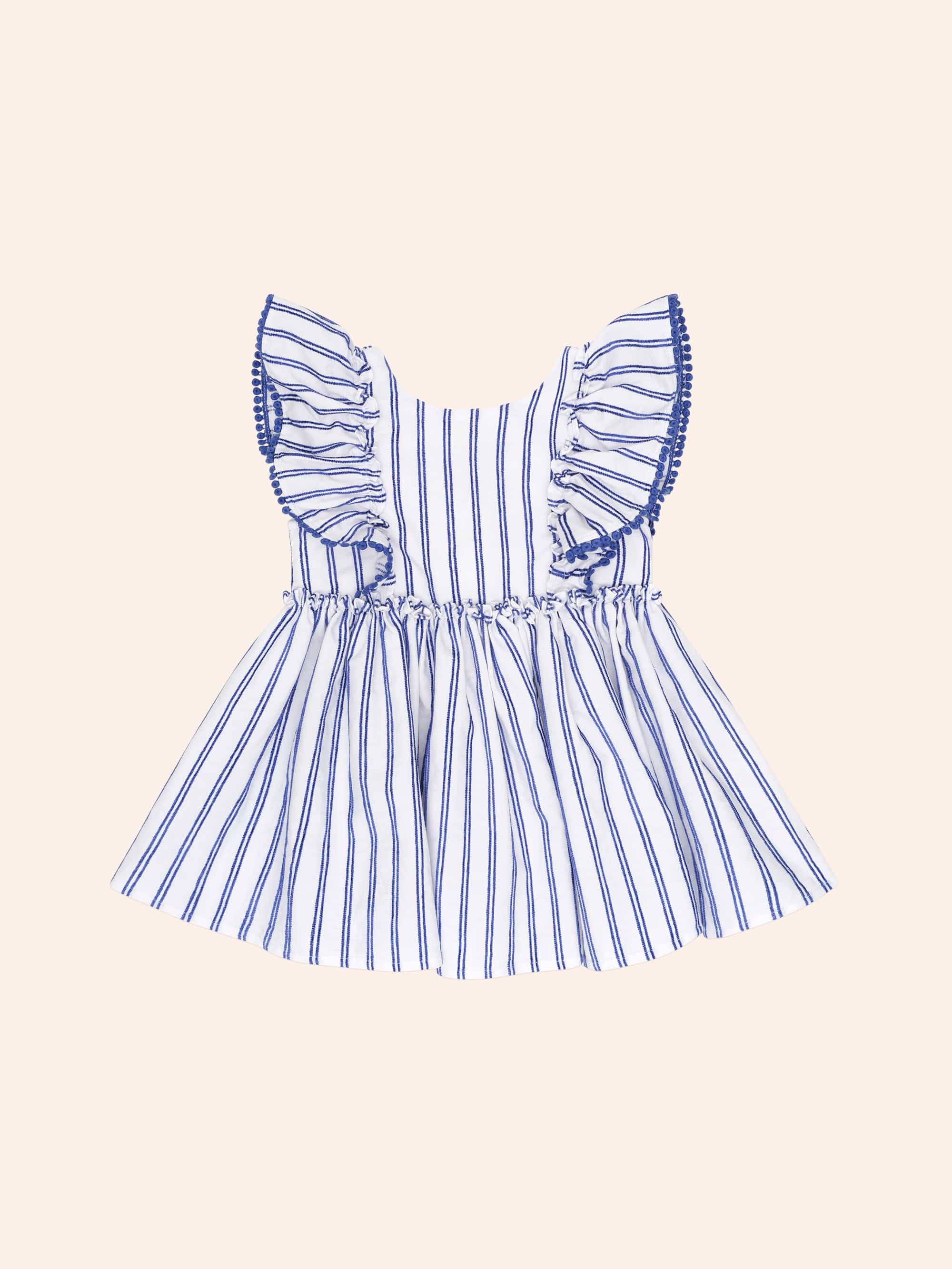 Ocean Stripe Bow Back Dress DRESS Huxbaby