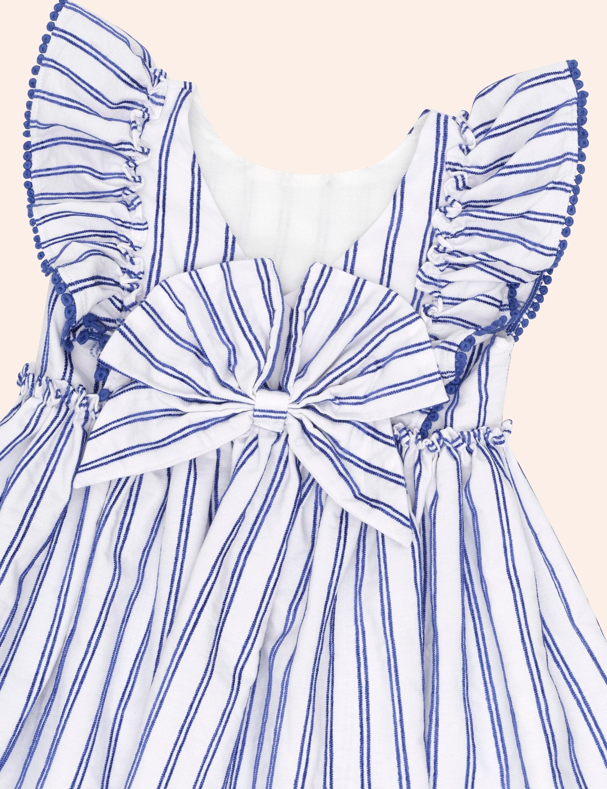 Ocean Stripe Bow Back Dress DRESS Huxbaby