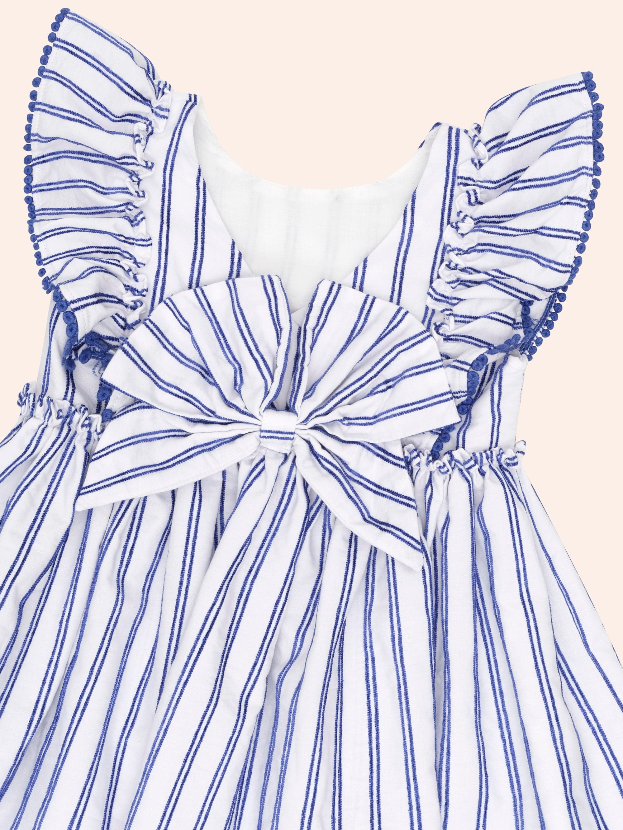 Ocean Stripe Bow Back Dress DRESS Huxbaby