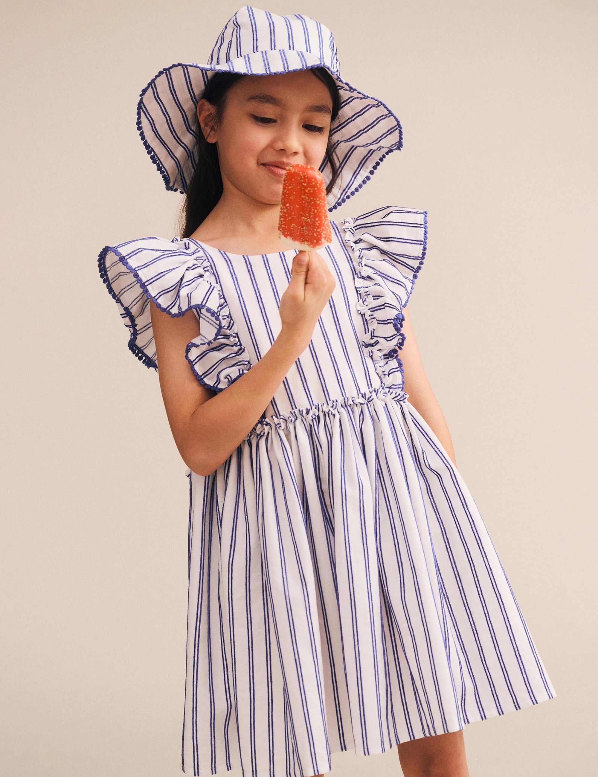 Ocean Stripe Bow Back Dress DRESS Huxbaby