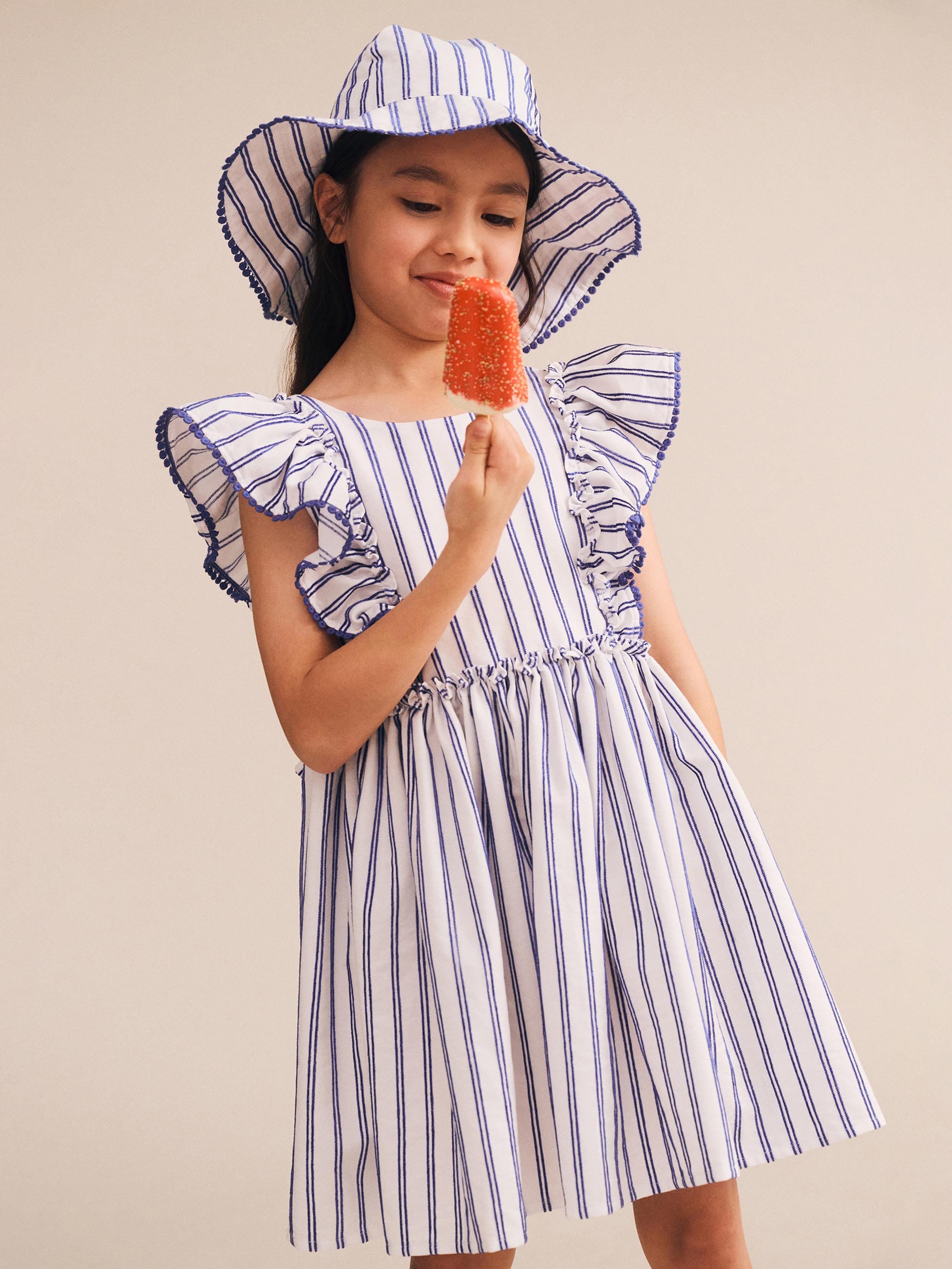 Ocean Stripe Bow Back Dress DRESS Huxbaby