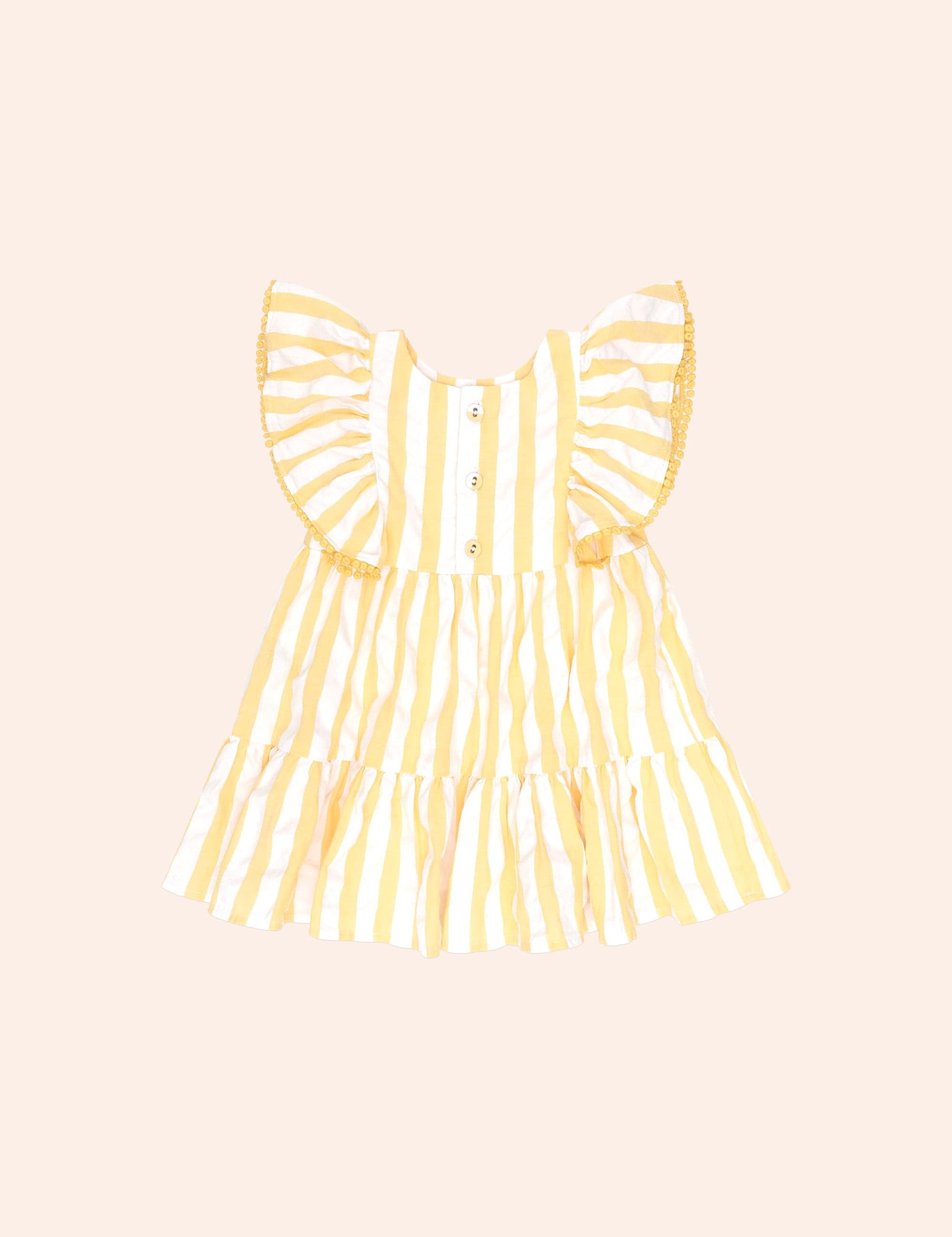 Sunshine Stripe Cherry Dress DRESS Huxbaby