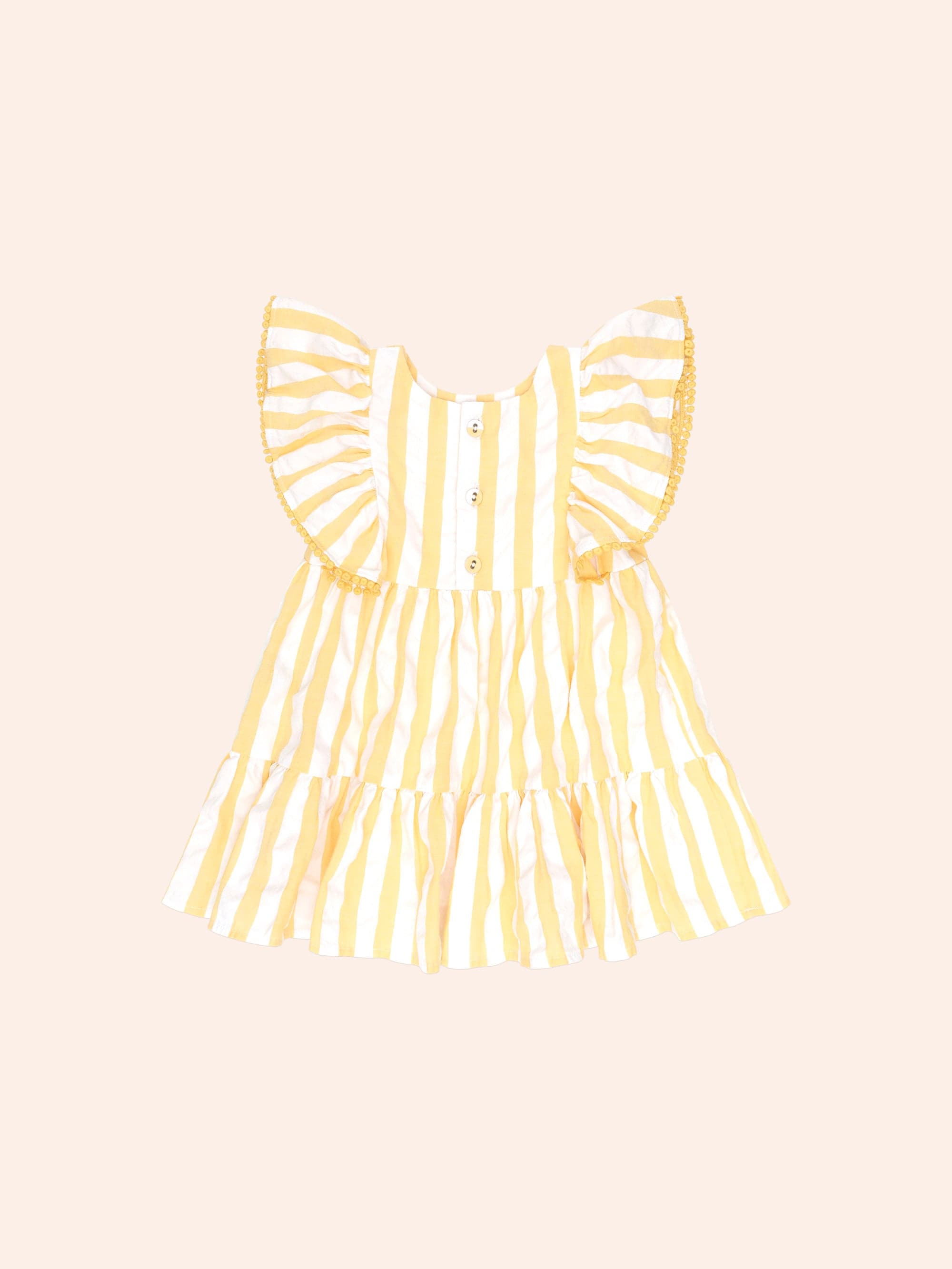 Sunshine Stripe Cherry Dress DRESS Huxbaby