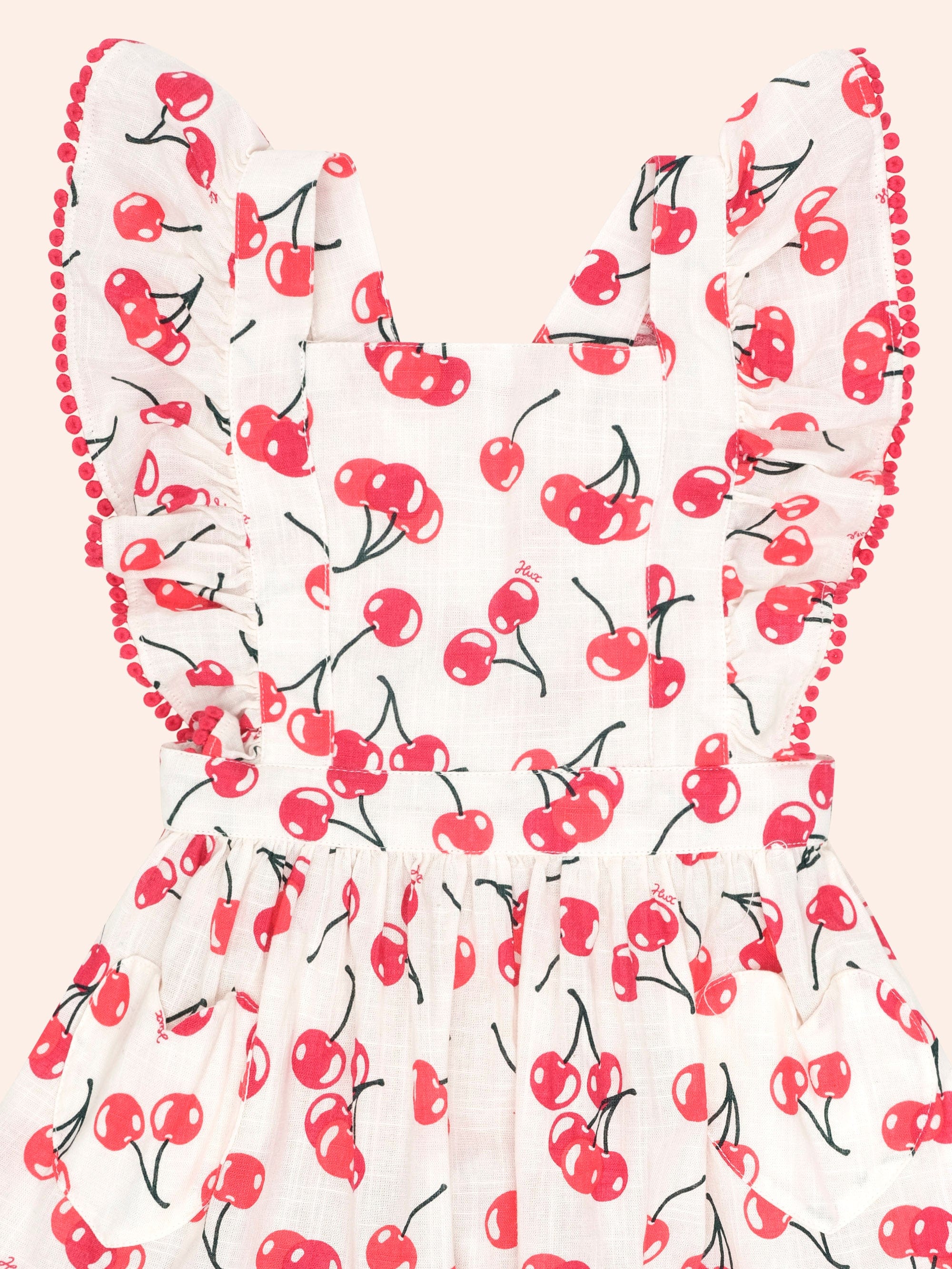 Cherry Pinafore Dress DRESS Huxbaby