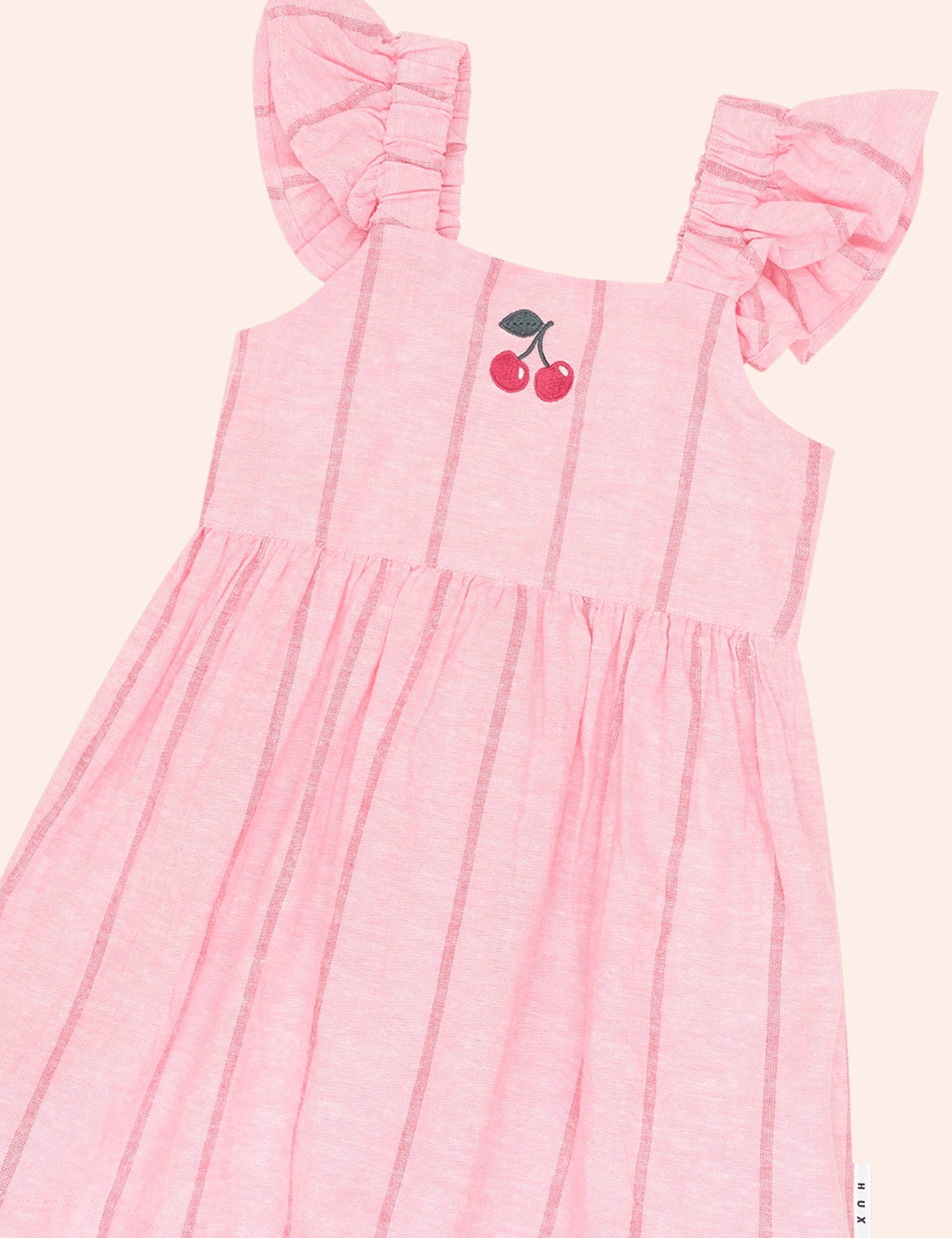 Raspberry Stripe Dress DRESS Huxbaby