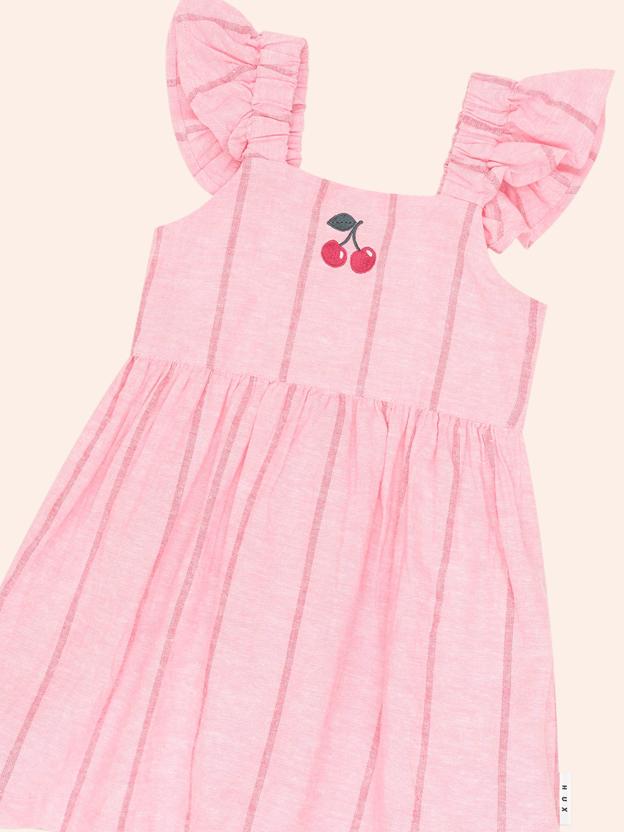 Raspberry Stripe Dress DRESS Huxbaby