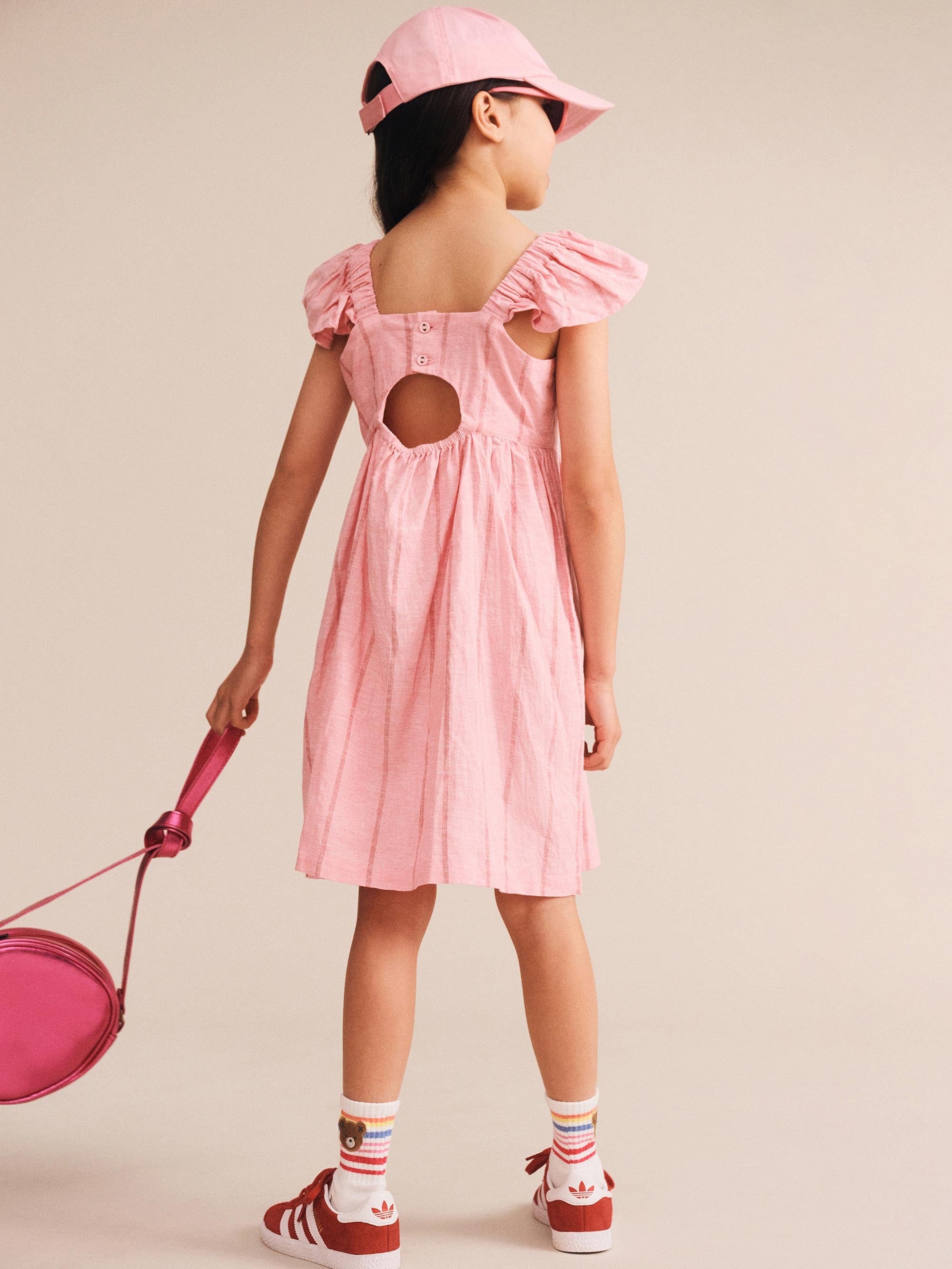 Raspberry Stripe Dress DRESS Huxbaby