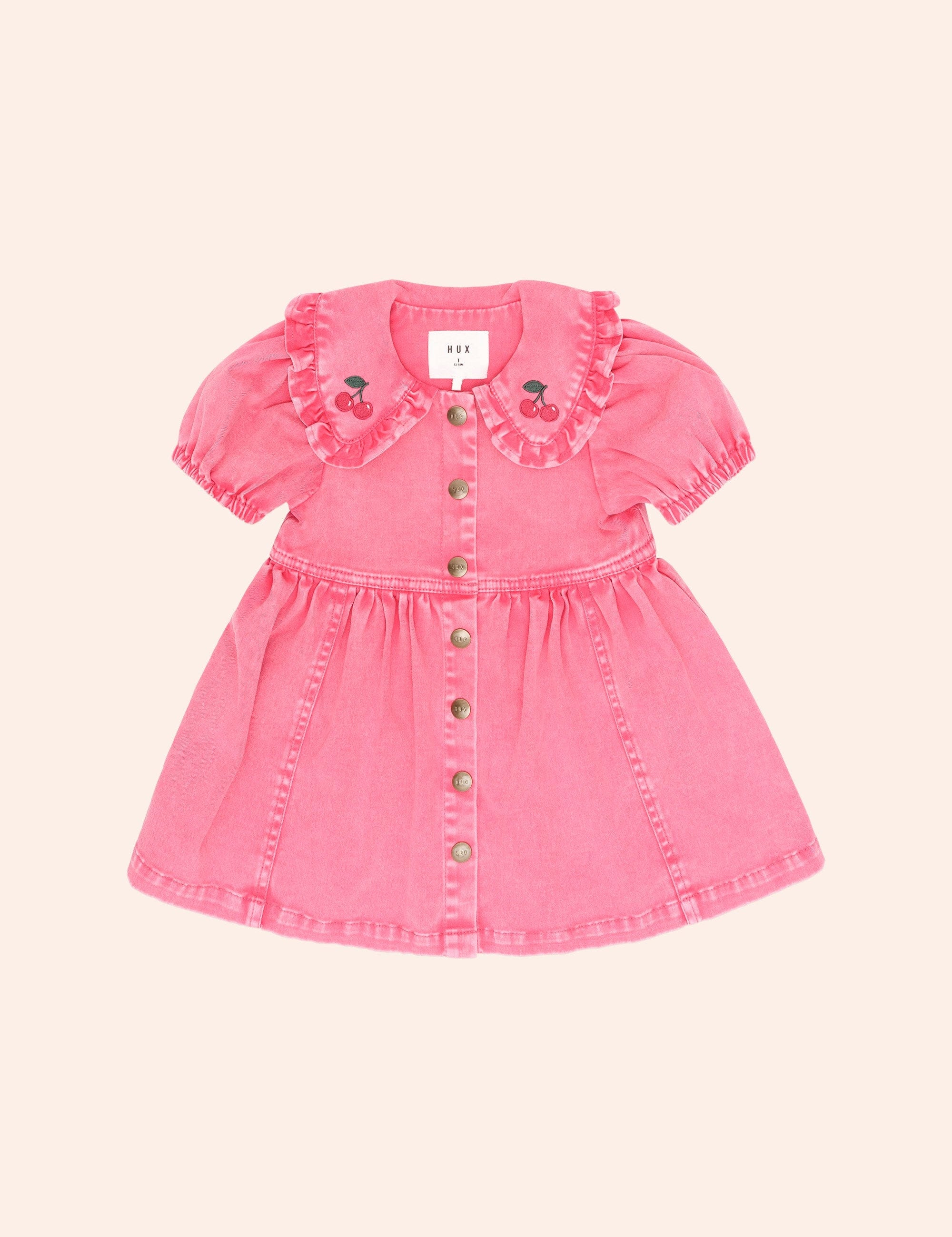 Cherry Garment Dyed Dress DRESS Huxbaby