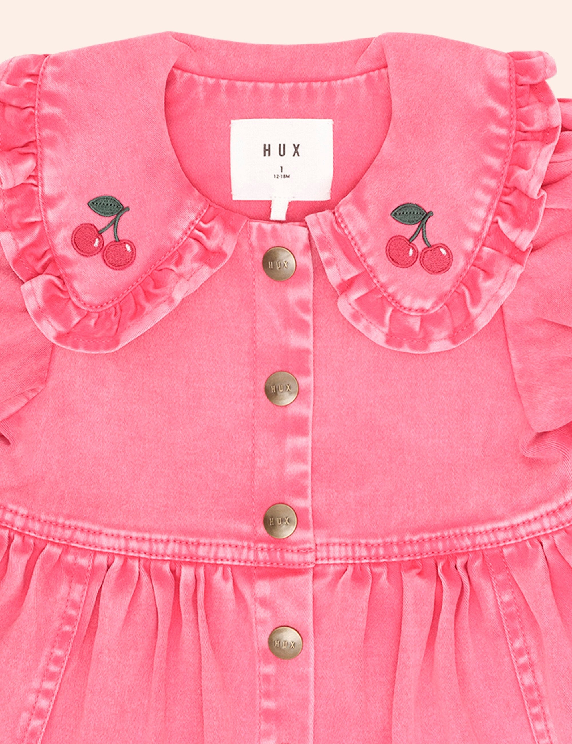 Cherry Garment Dyed Dress DRESS Huxbaby