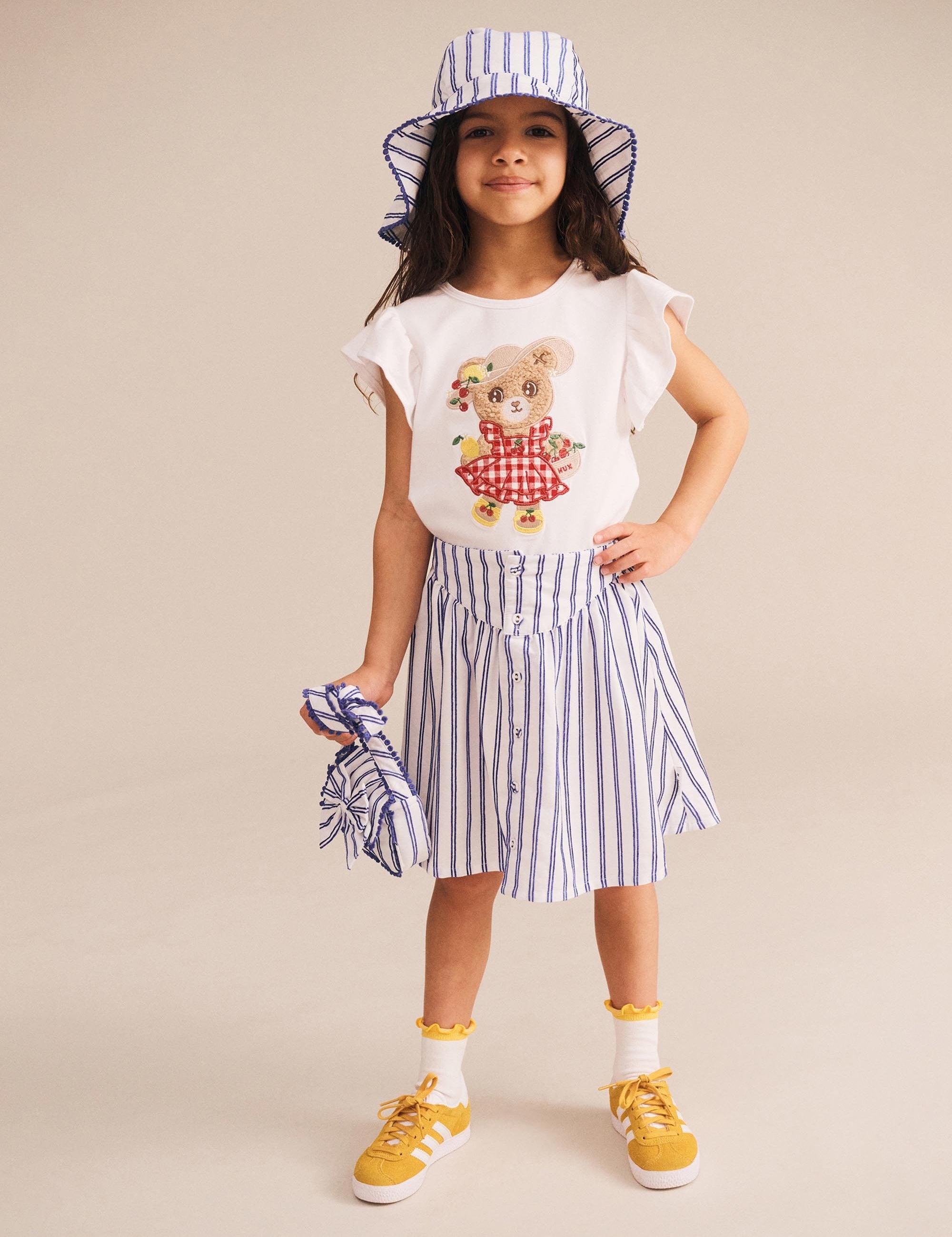Ocean Stripe Yoke Skirt SKIRT Huxbaby