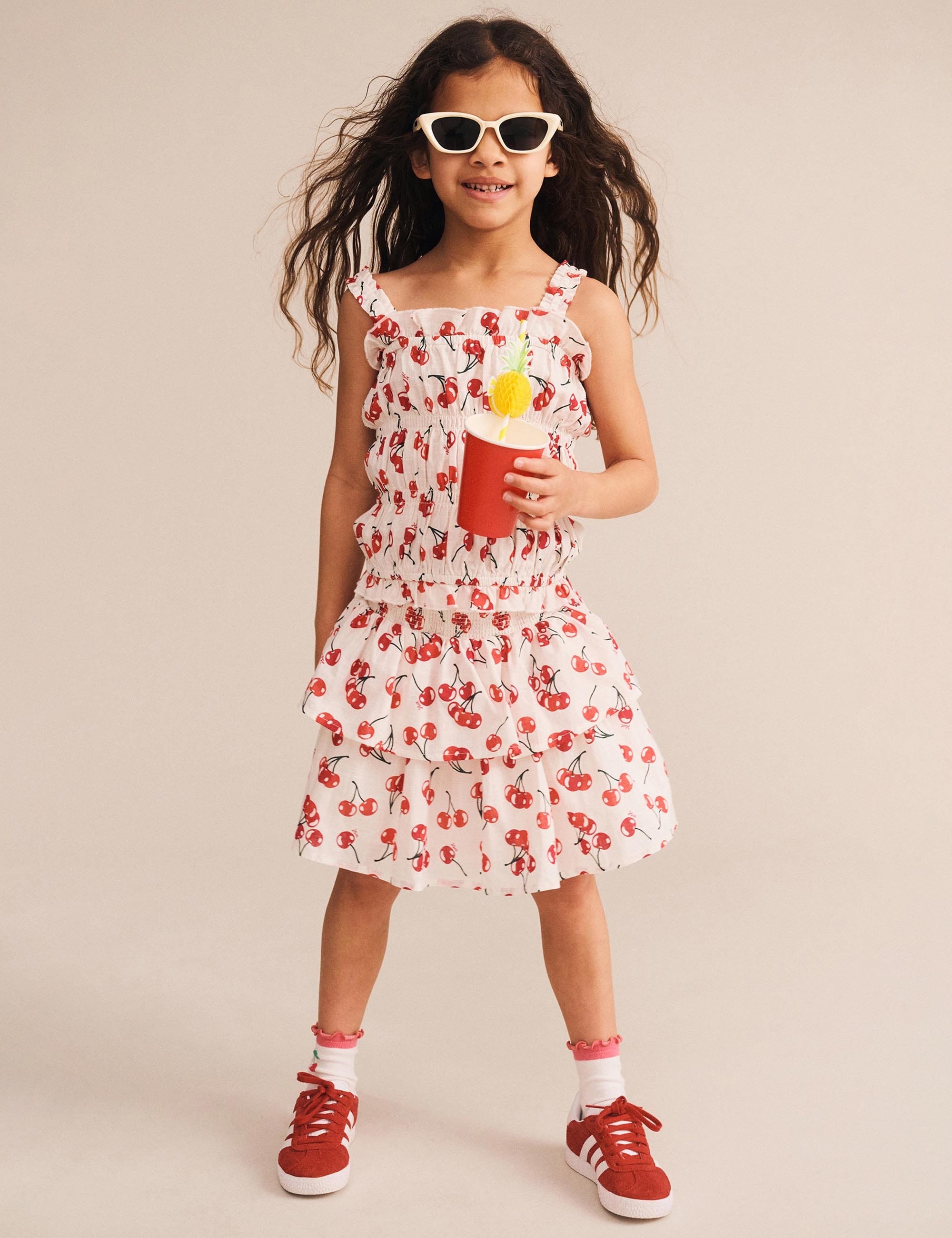 Cherry Shirred Top T-SHIRT Huxbaby