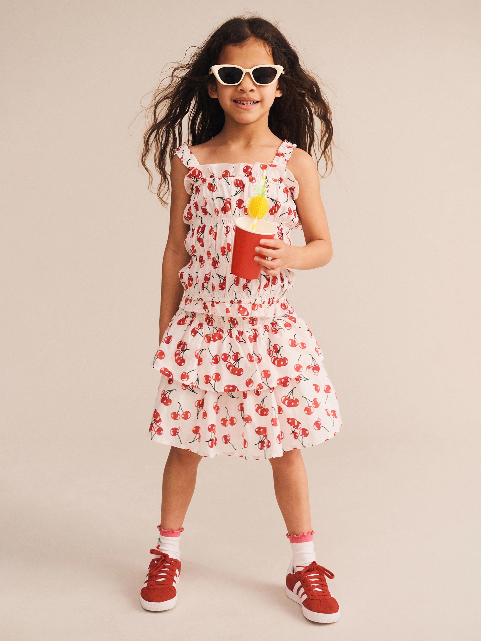 Cherry Shirred Top T-SHIRT Huxbaby