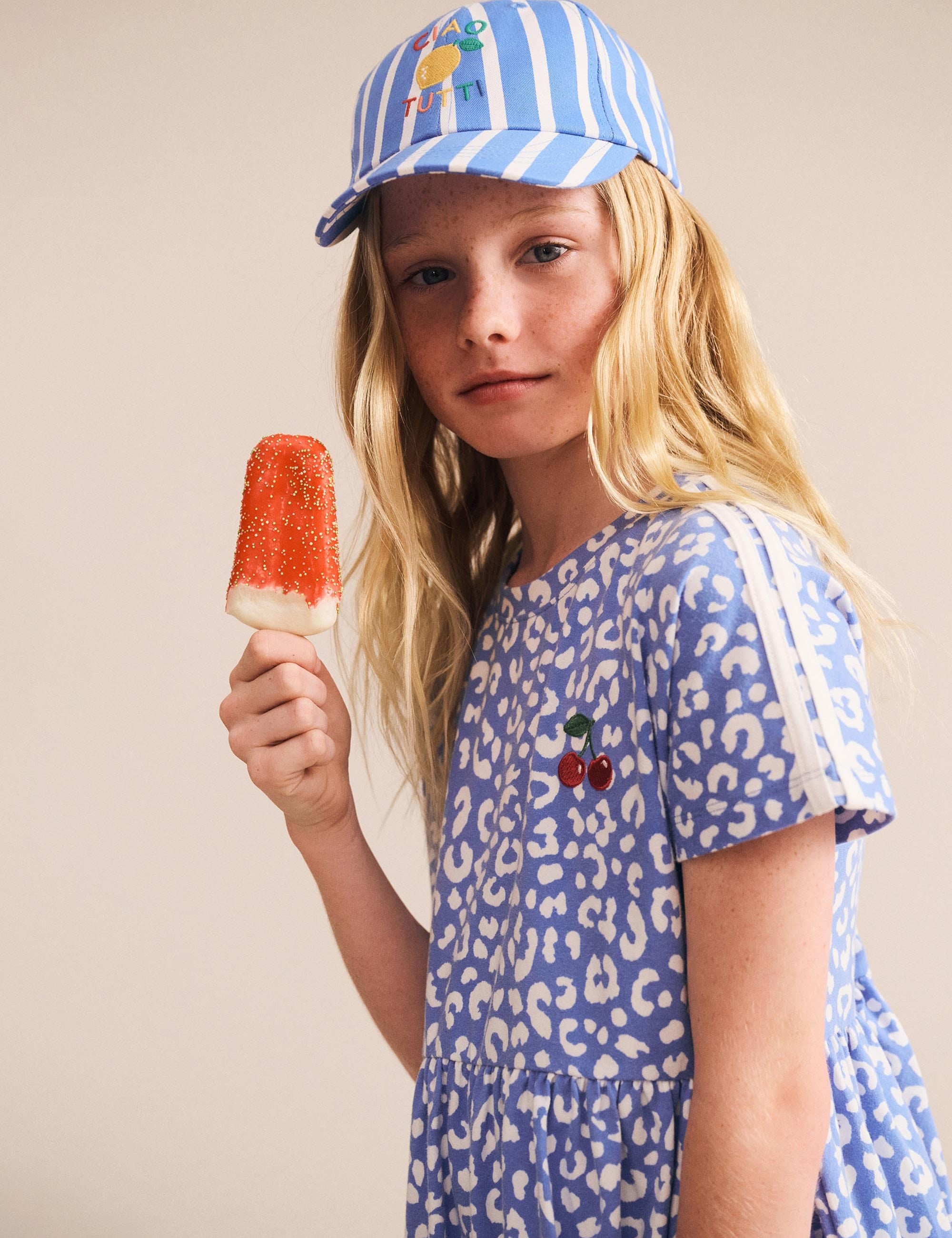 Leopard Cherry Dolman Sleeve Dress DRESS Huxbaby