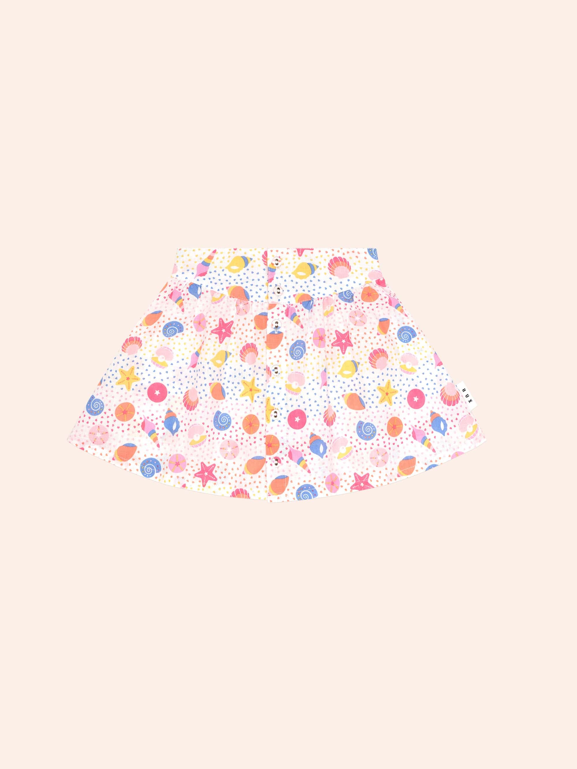Shell Print Gathered Skirt SKIRT Huxbaby