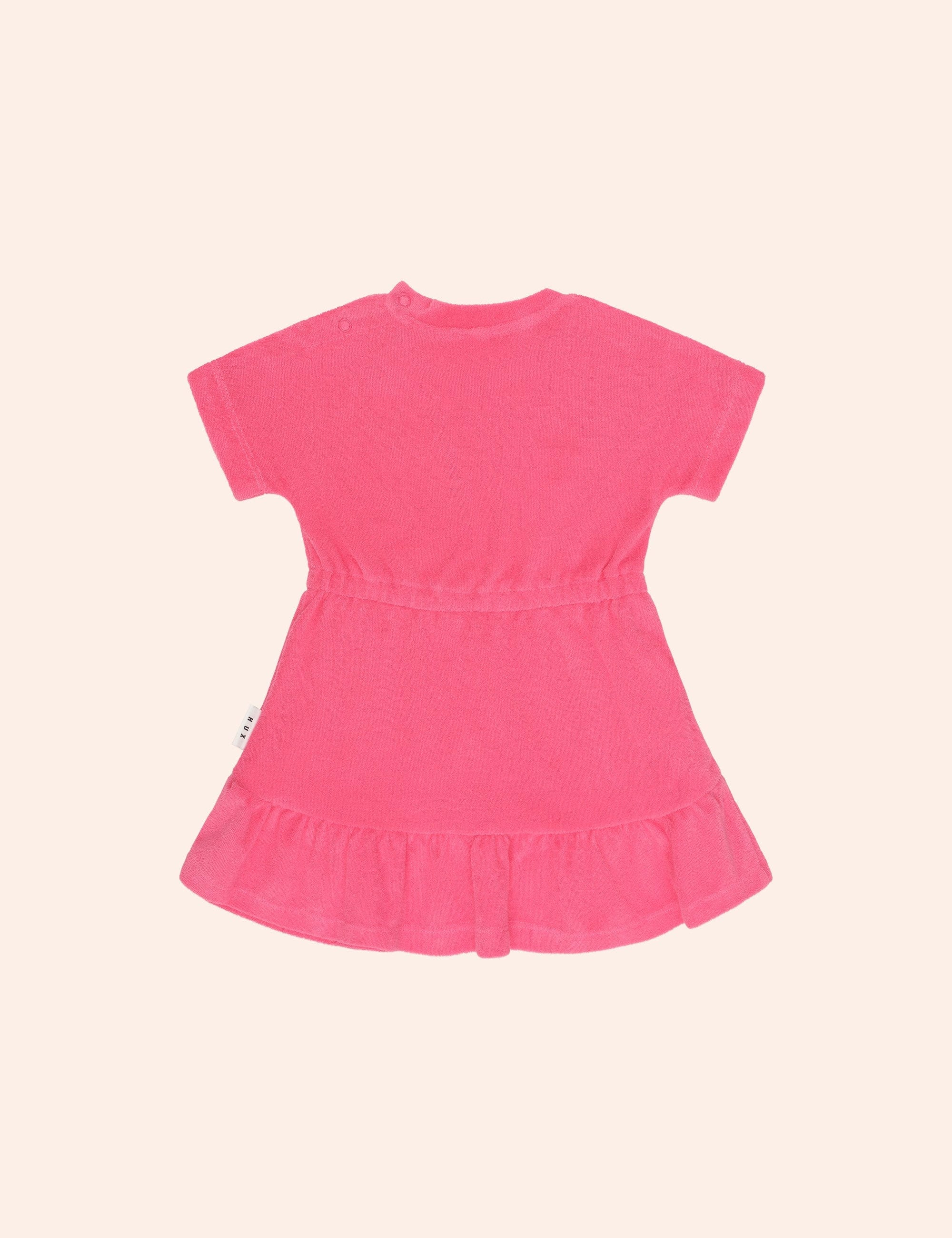 Raspberry Towelling Dress DRESS Huxbaby