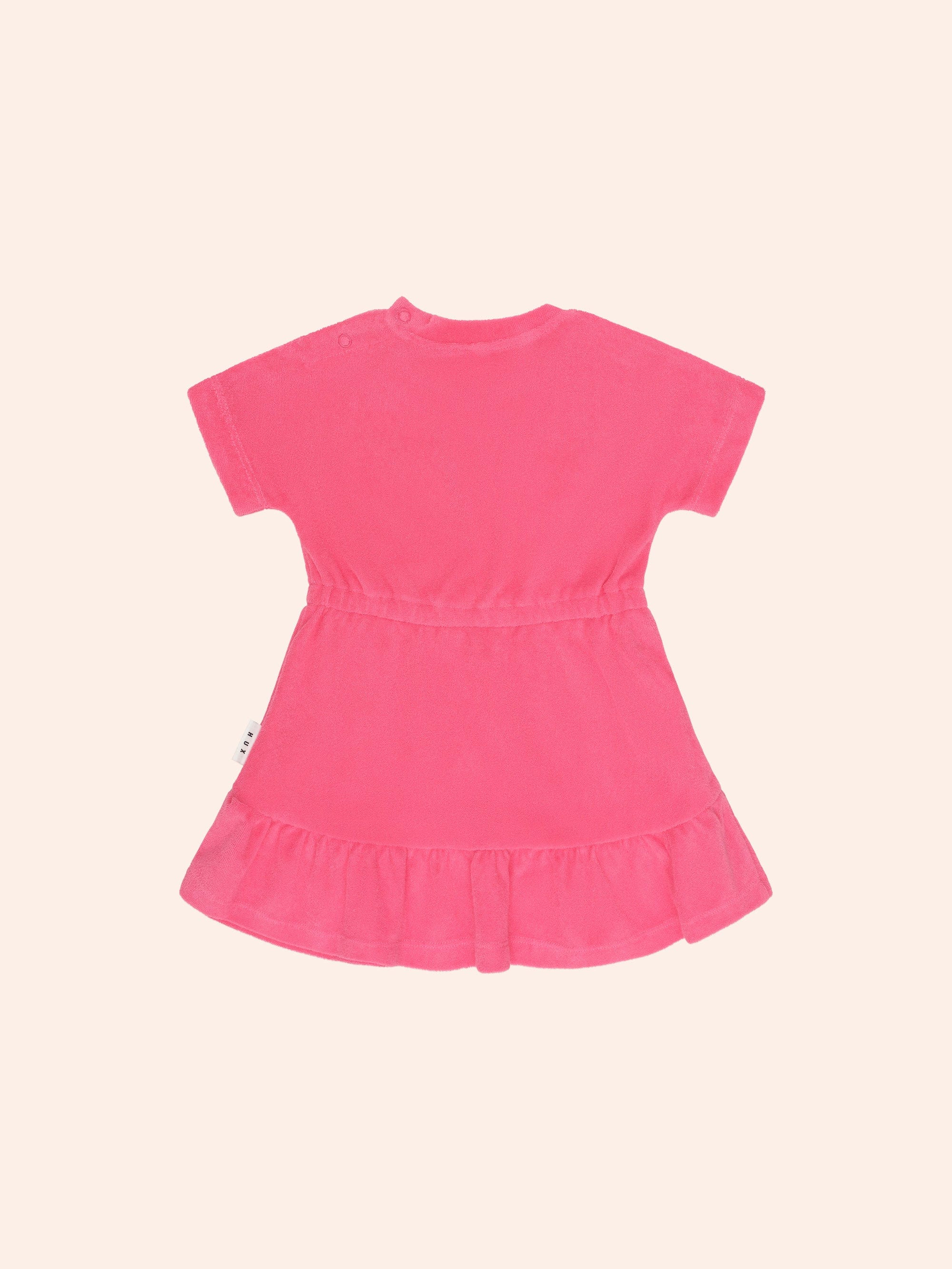 Raspberry Towelling Dress DRESS Huxbaby
