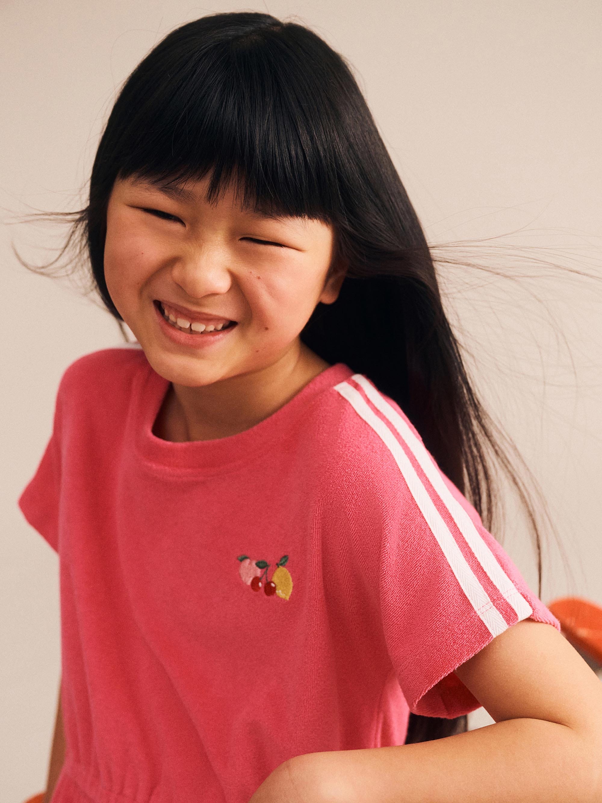 Raspberry Towelling Dress DRESS Huxbaby