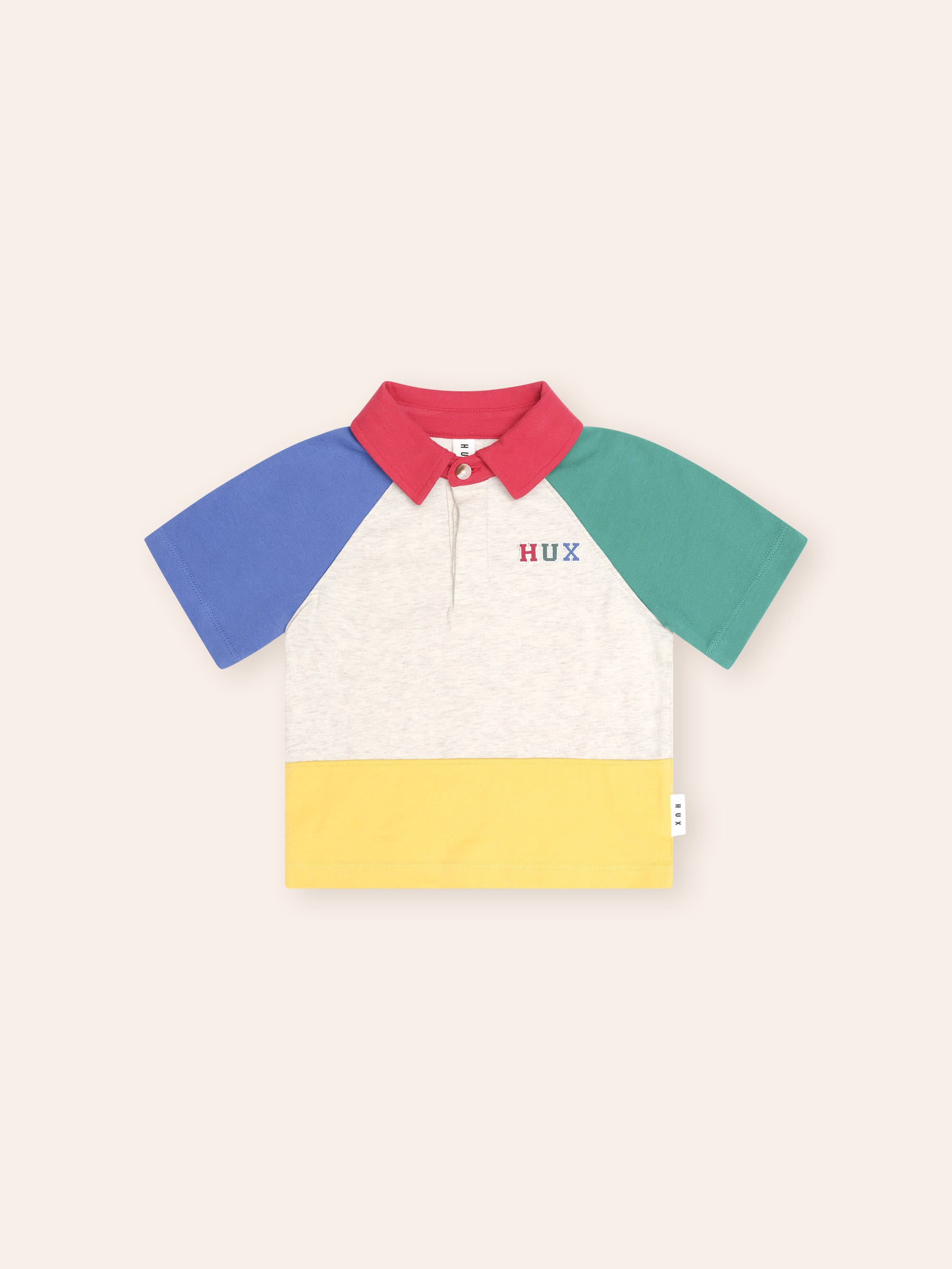 Slouchy Colour Block Raglan Polo T-SHIRT Huxbaby Shopify