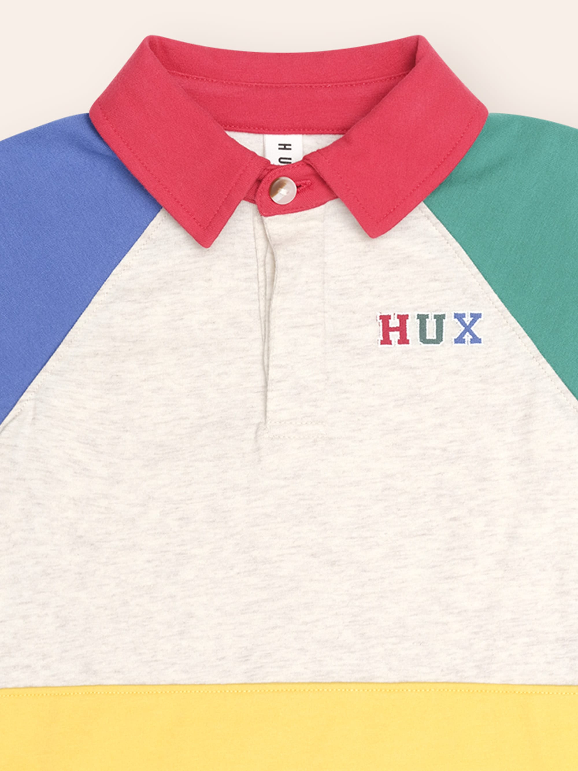 Slouchy Colour Block Raglan Polo T-SHIRT Huxbaby Shopify