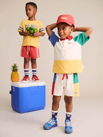 Slouchy Colour Block Raglan Polo T-SHIRT Huxbaby Shopify