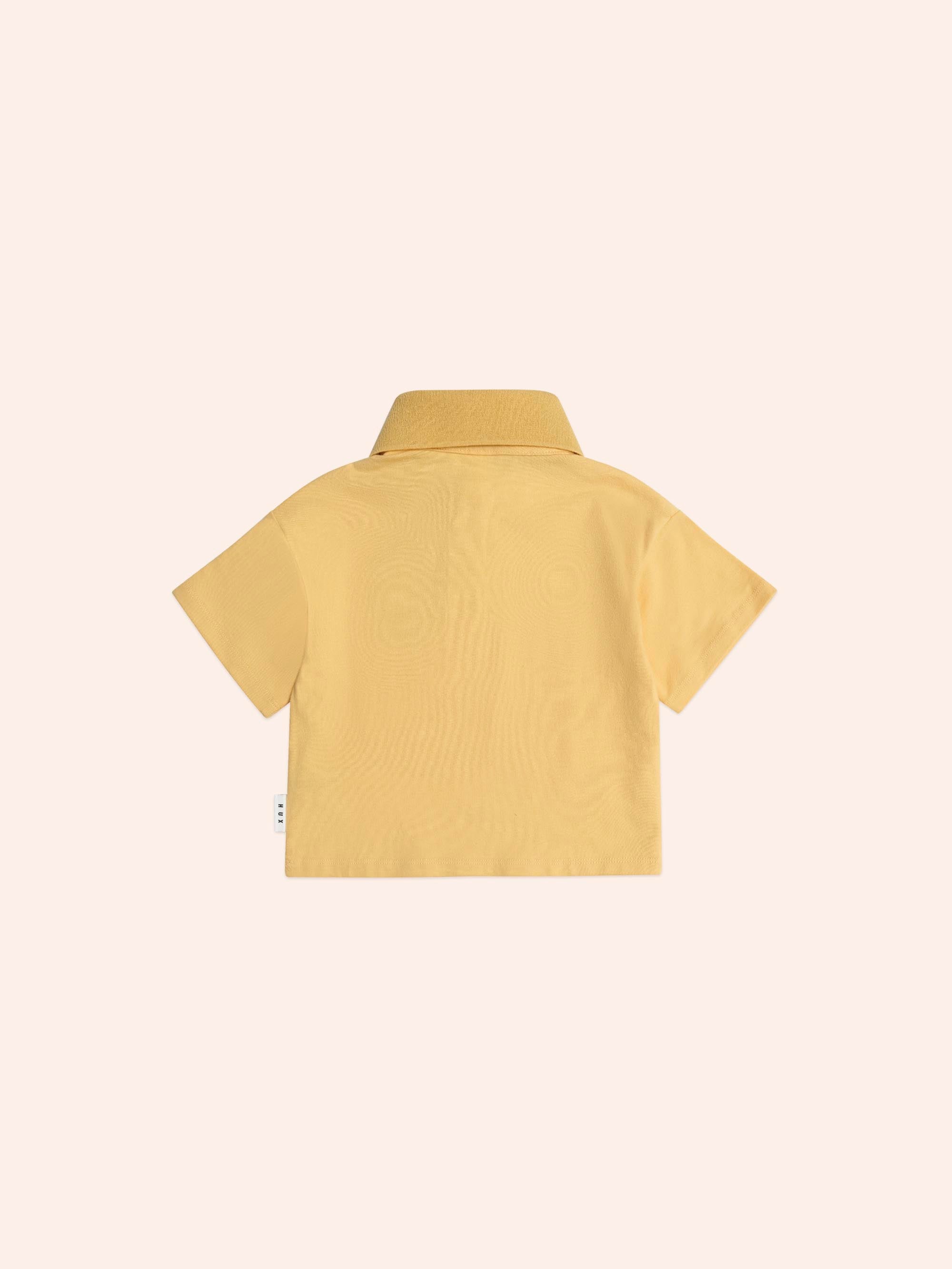 H is for Huxbear Boxy Polo Tee Yellow T-SHIRT Huxbaby