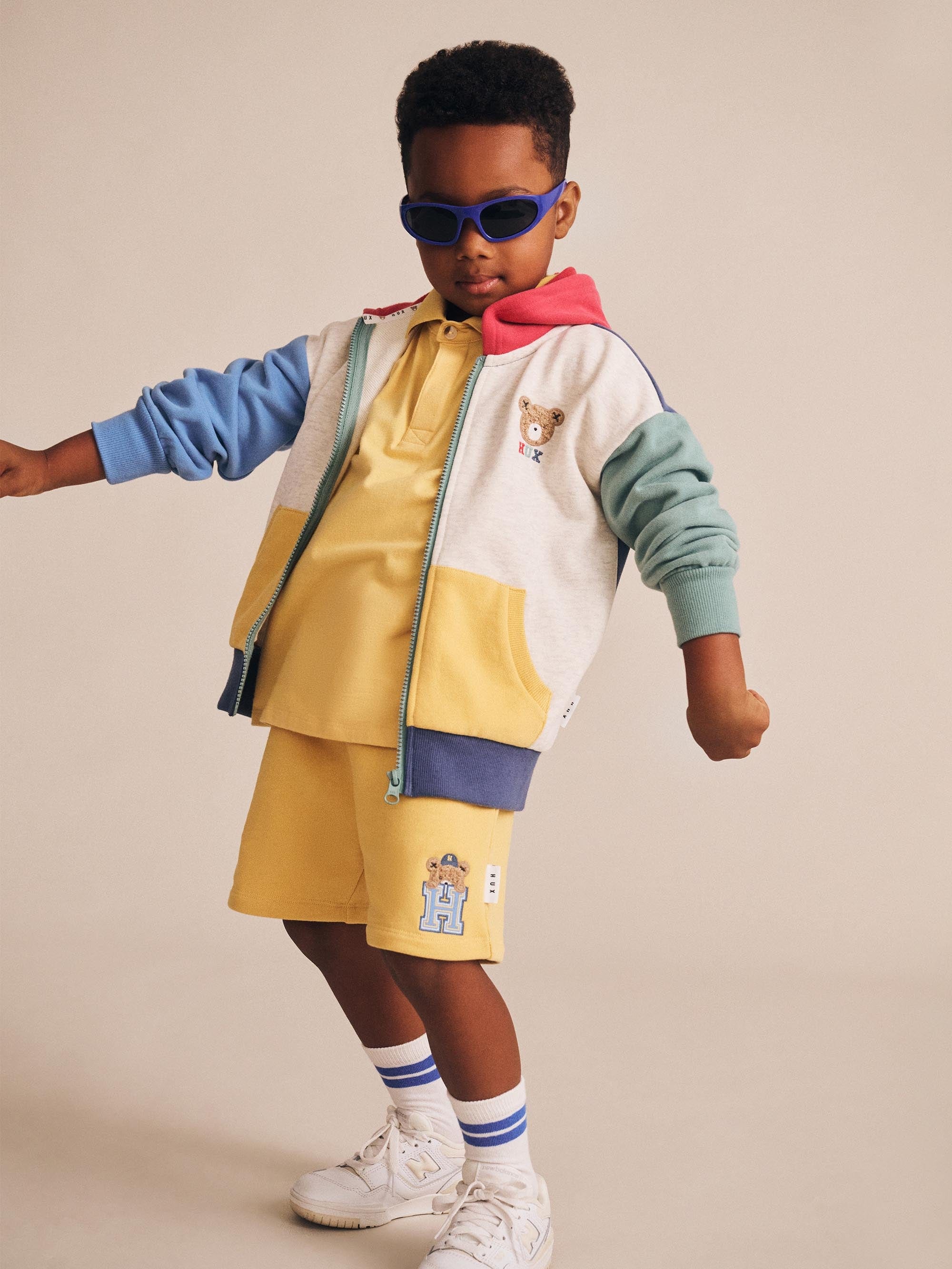 H is for Huxbear Boxy Polo Tee Yellow T-SHIRT Huxbaby