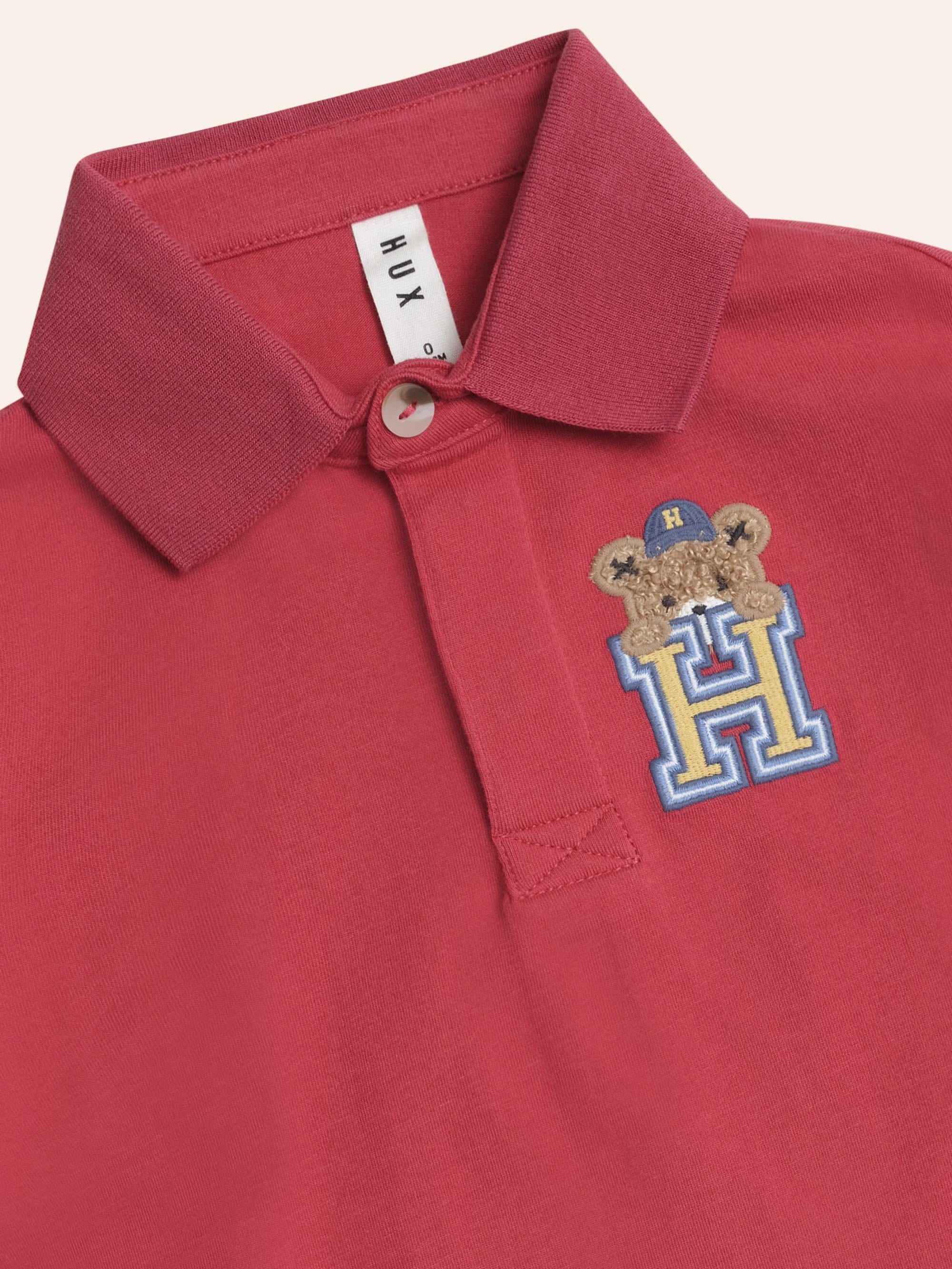 H is for Huxbear Boxy Polo Tee Red T-SHIRT Huxbaby